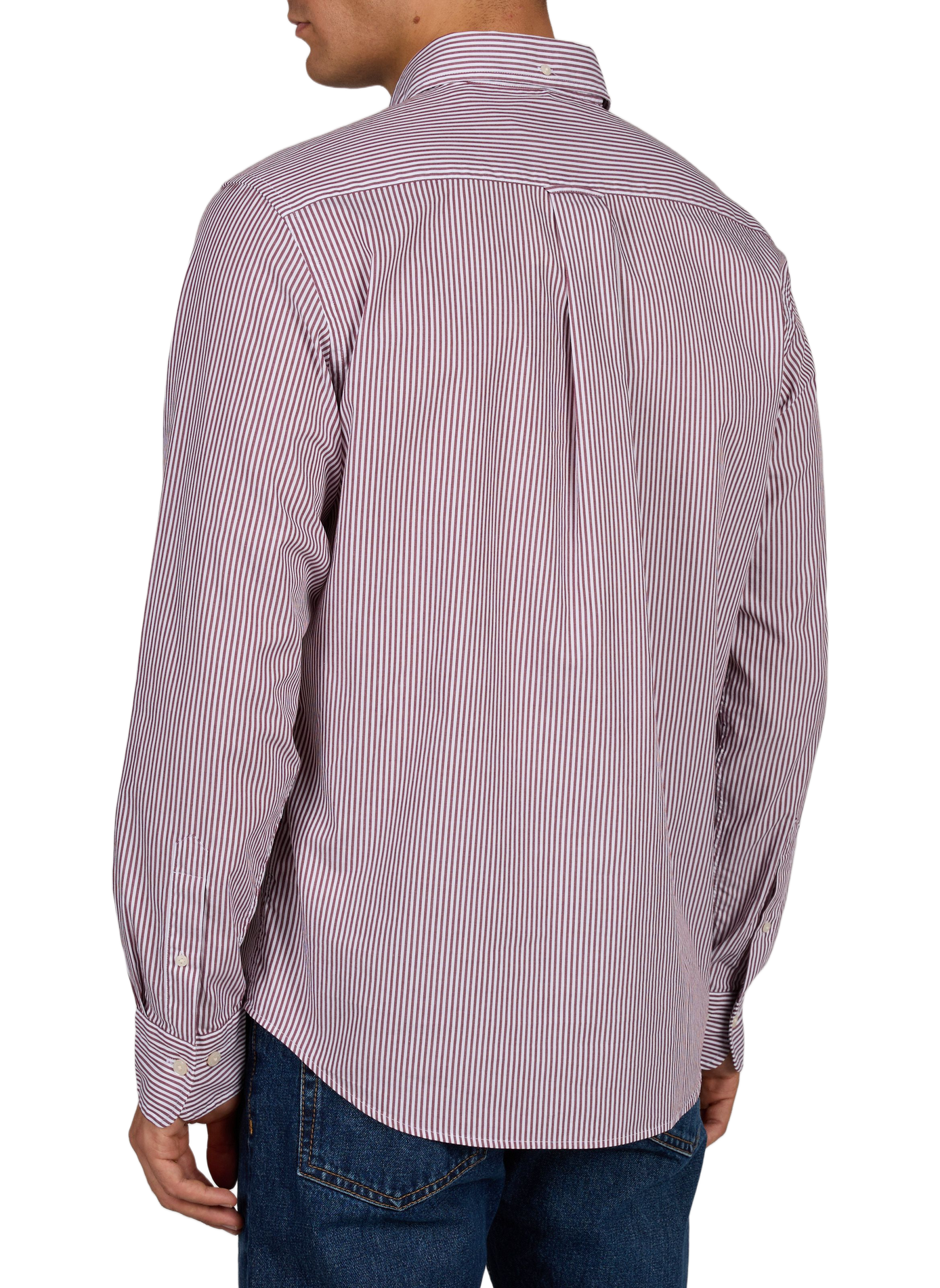 Regular-fit shirt with American collar in striped cotton. GANT Red