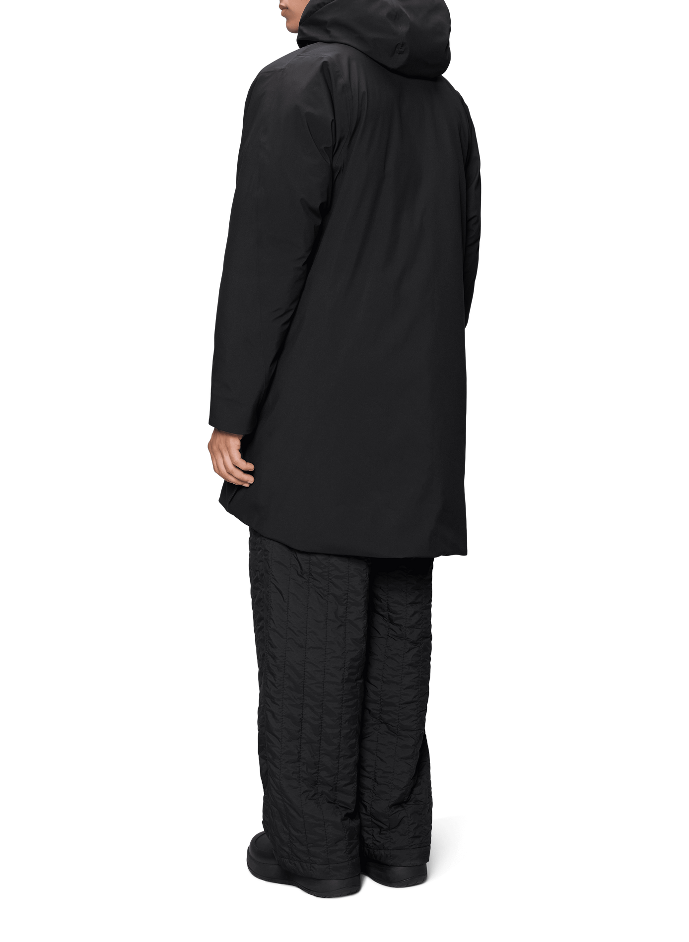 Sarna Long straight hooded parka RAINS Black