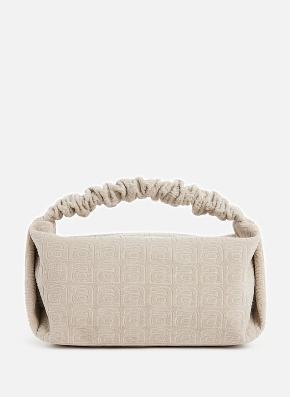 Beige Scrunchie velvet mini bag