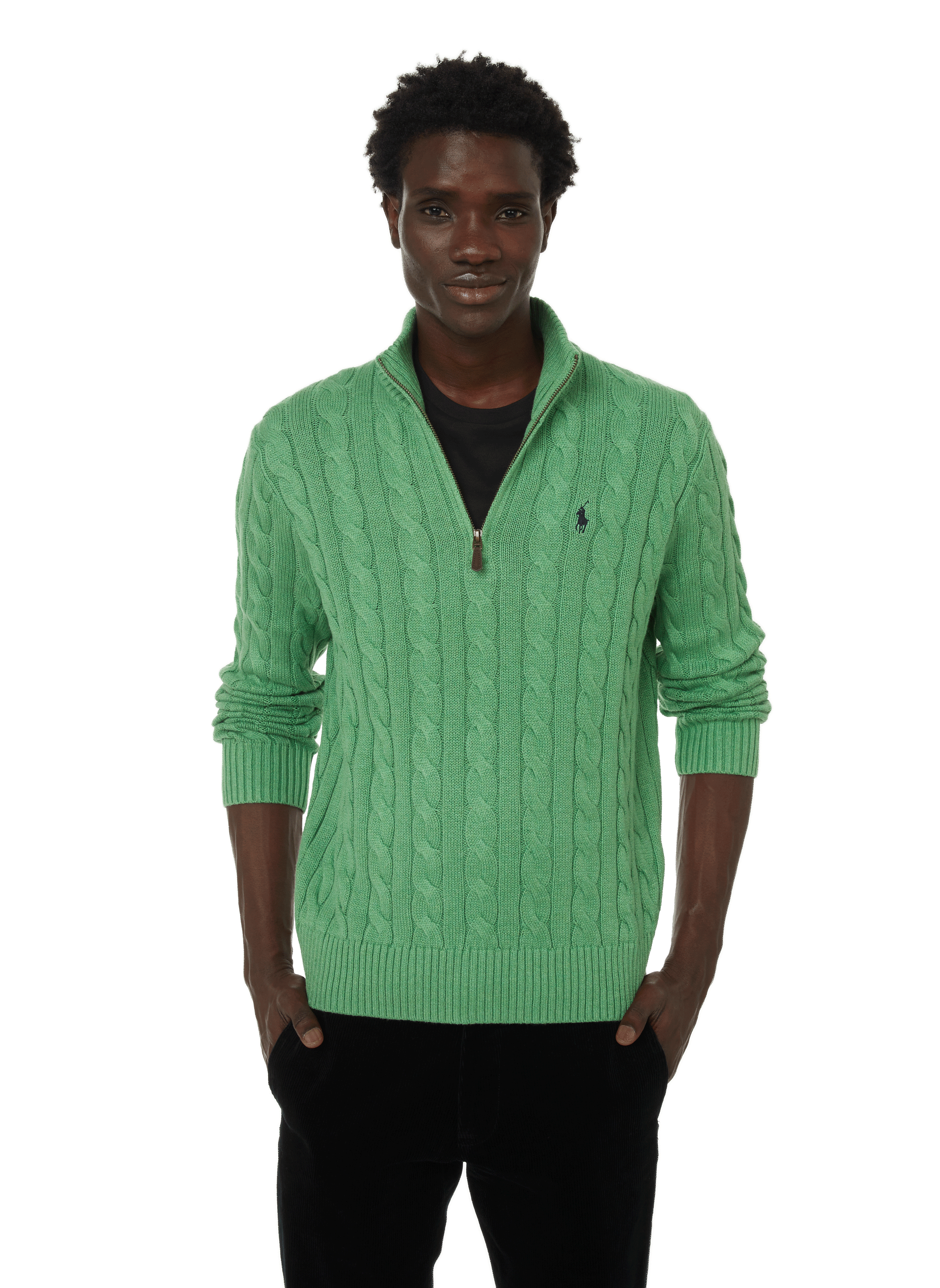 Pull à col montant en coton