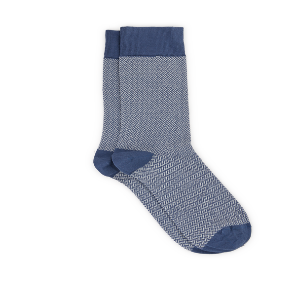 Shop Dore Dore Printed Mid-calf Socks In Blue