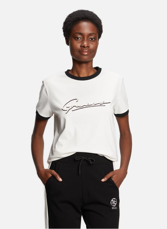 T shirt En Coton Guess Femme Printemps
