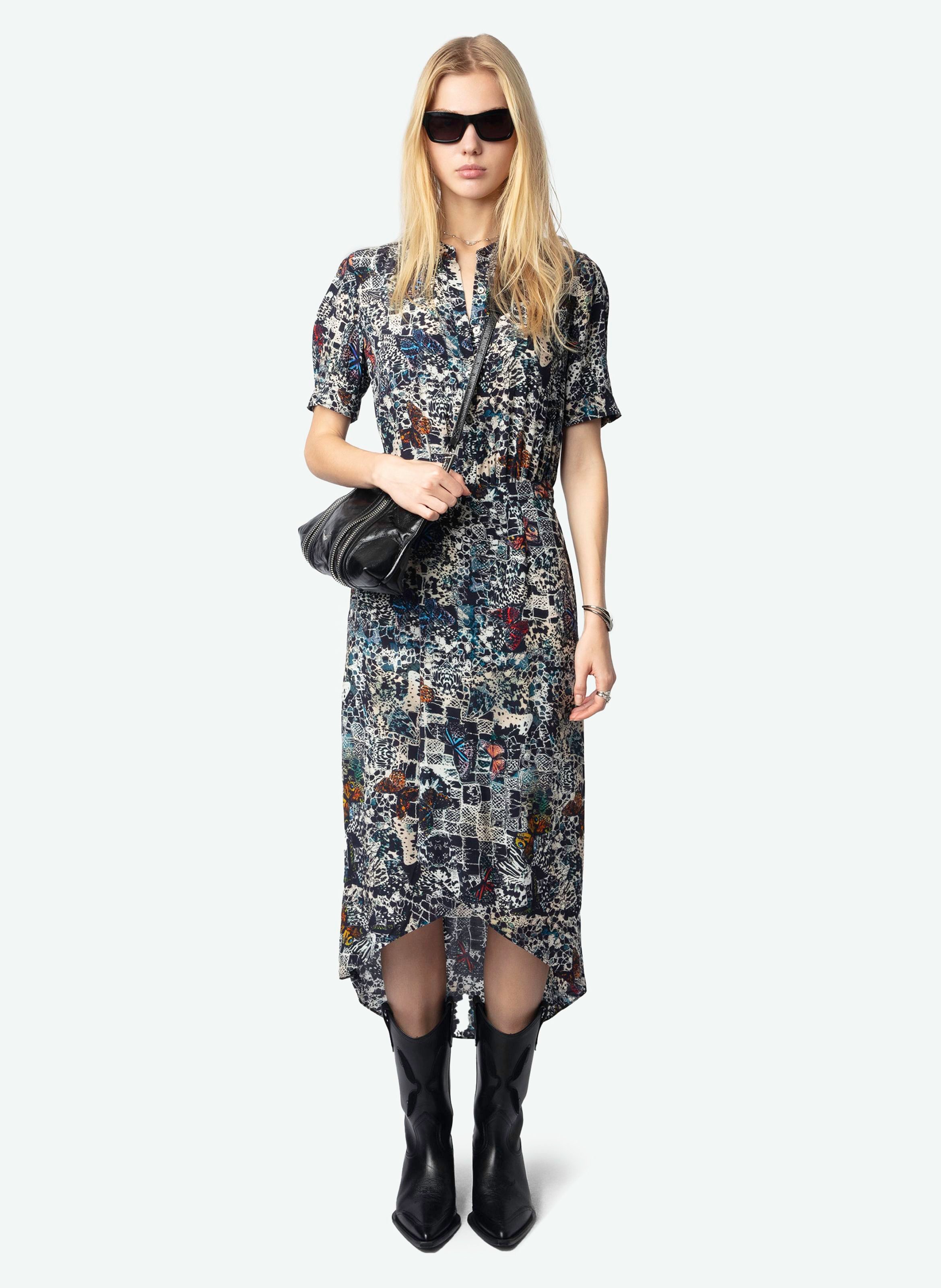 Robe midi imprimée à manches courtes rimaz ZADIG&VOLTAIRE Bleu