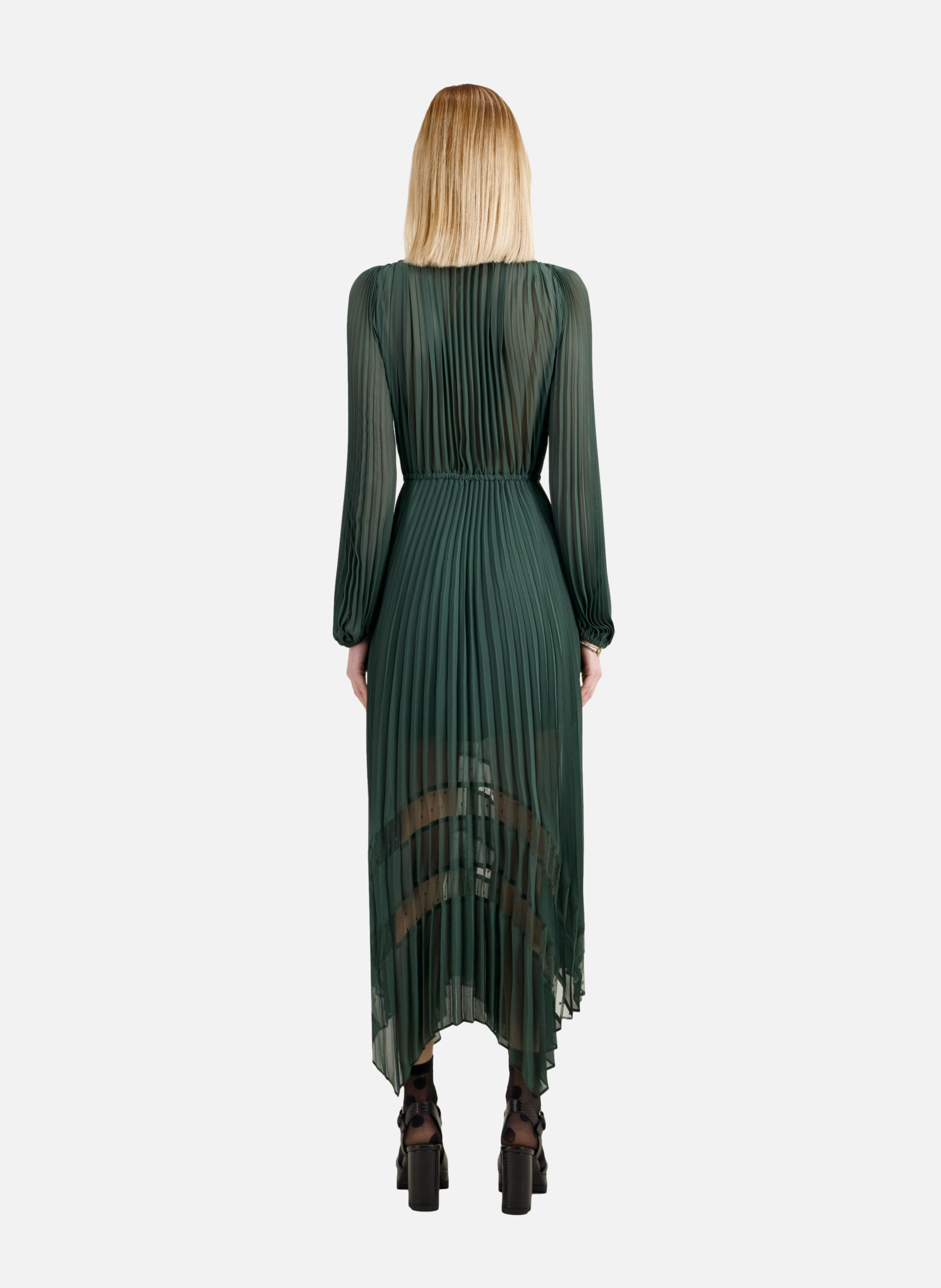 Robe longue plissée THE KOOPLES Vert