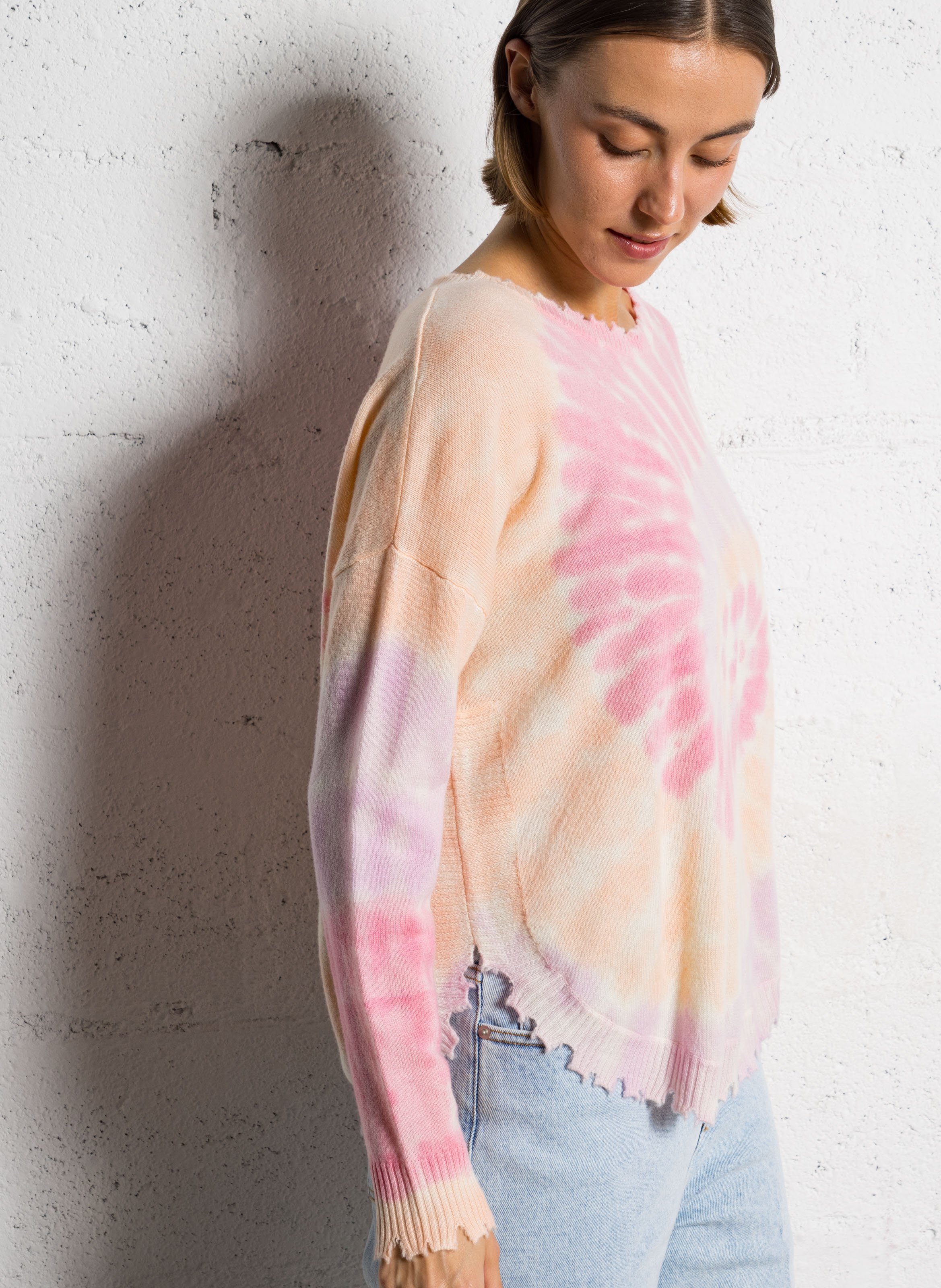Pull tie-and-dye en cachemire mela sunny KUJTEN Rose