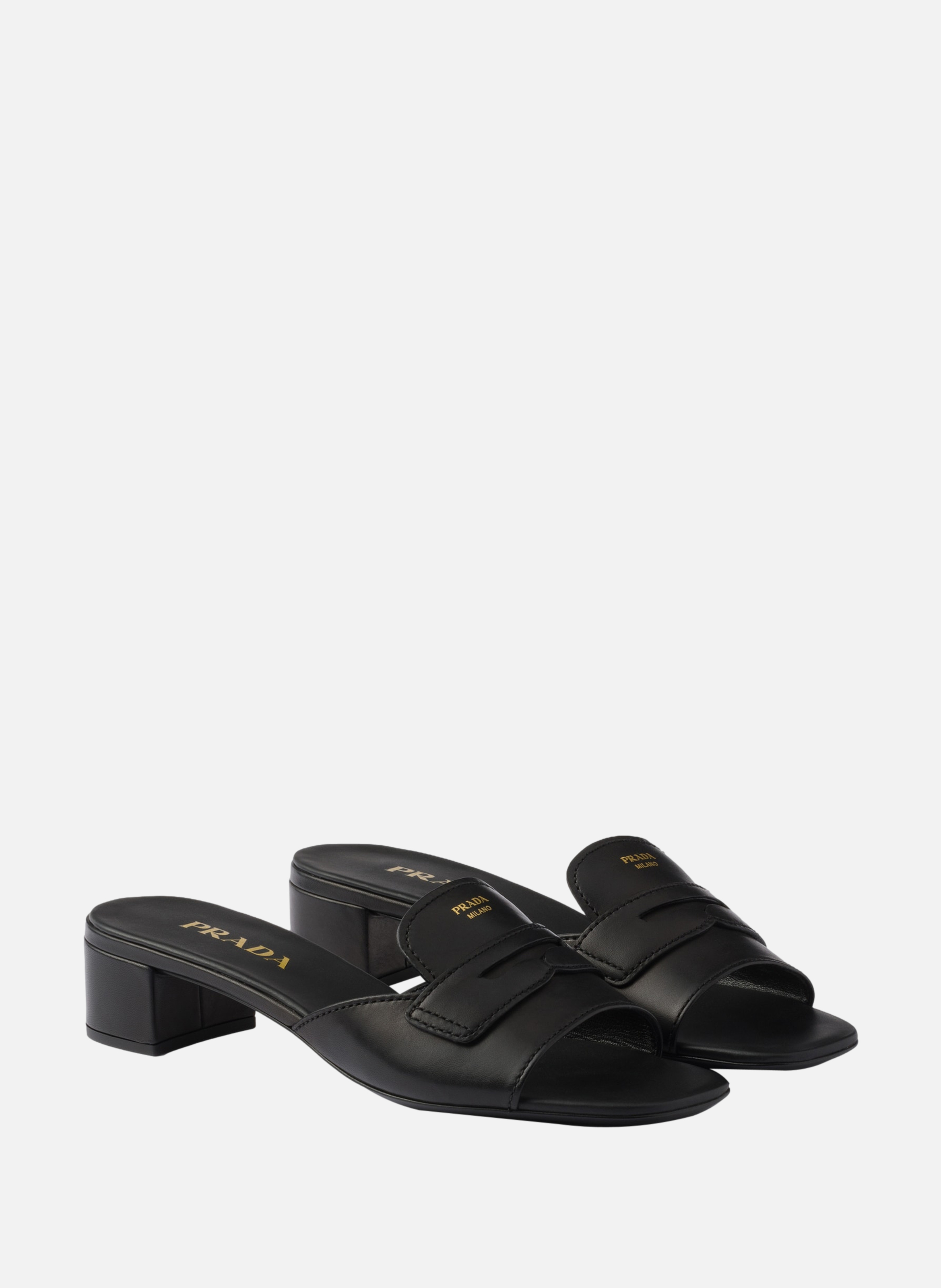 Mules en cuir PRADA Noir