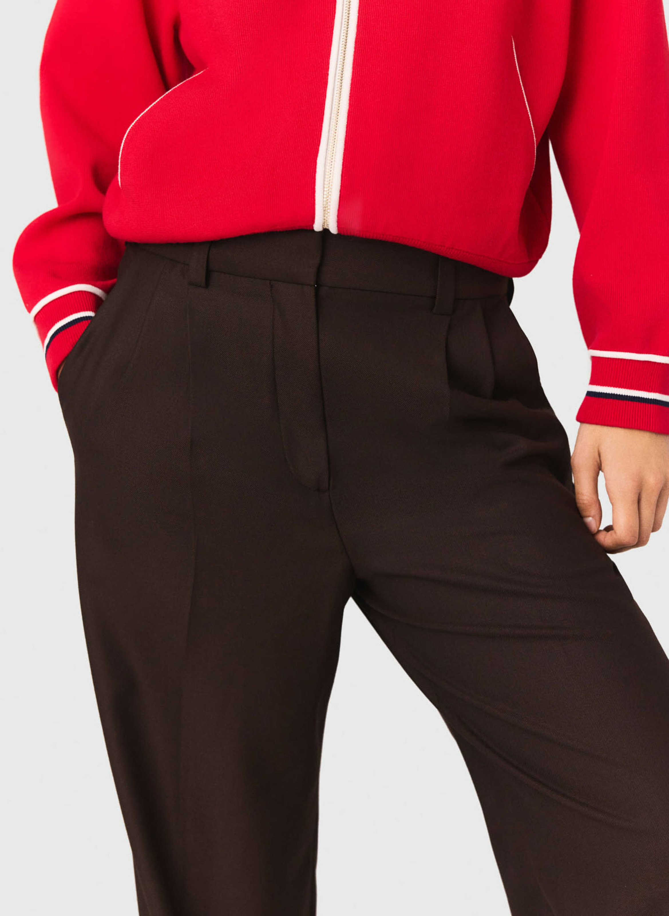 Pantalon à pinces MAJE Marron