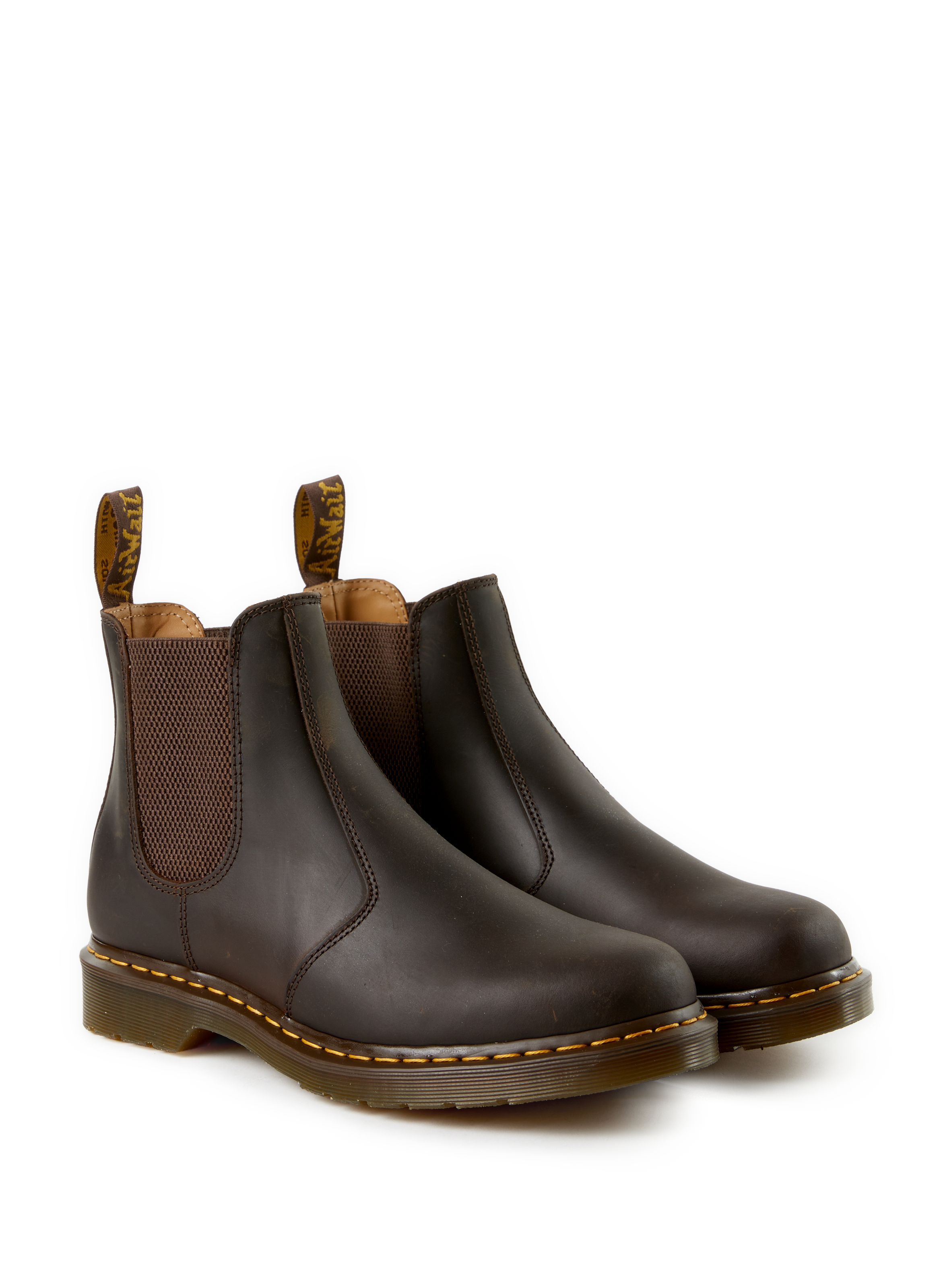 Round-toe ankle boots in mixed leather DR. MARTENS Brown