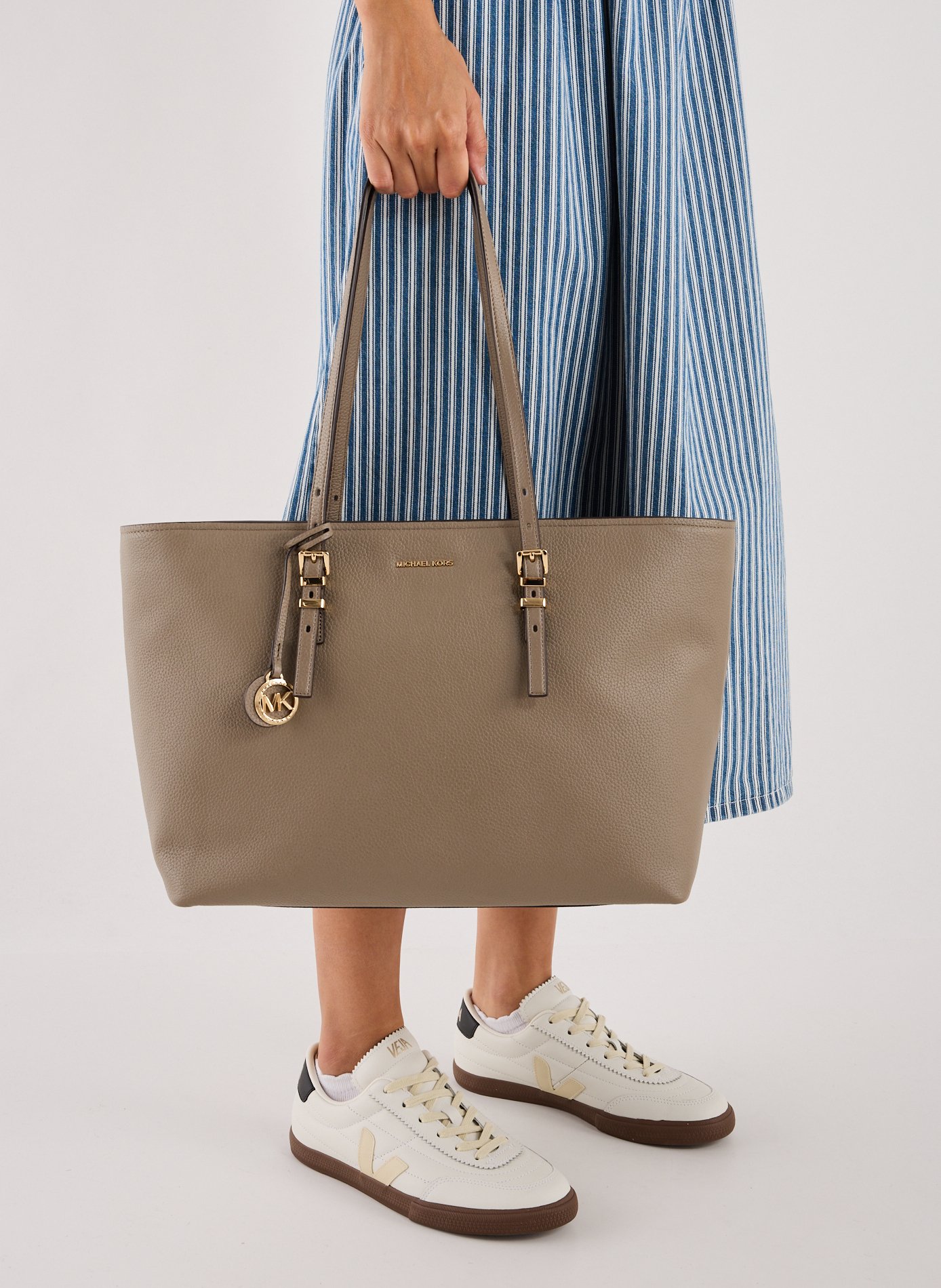 Sac cabas en cuir Grand Quinn MICHAEL KORS Beige