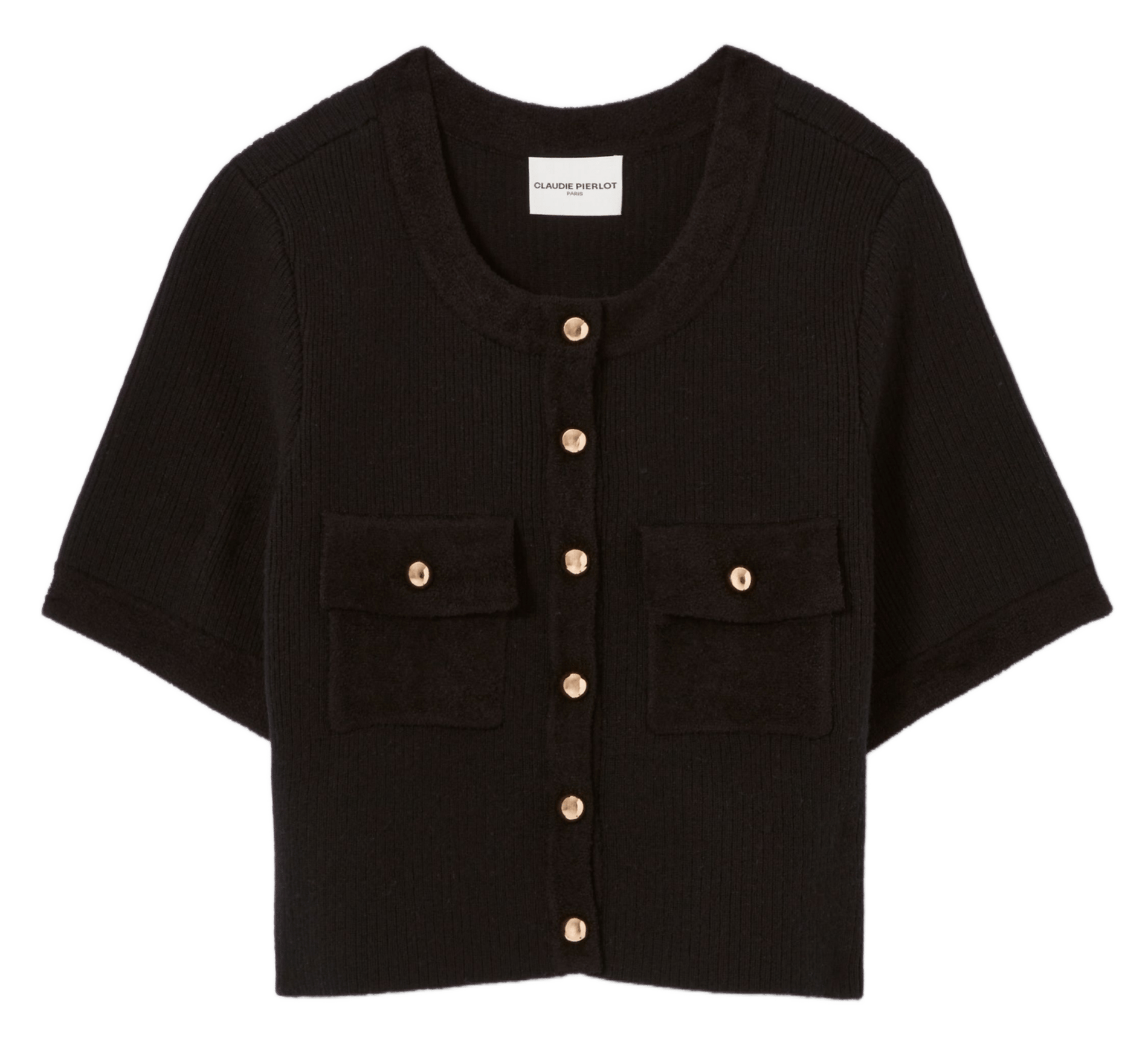 Cardigan boutonné en velours côtelé mano CLAUDIE PIERLOT Noir