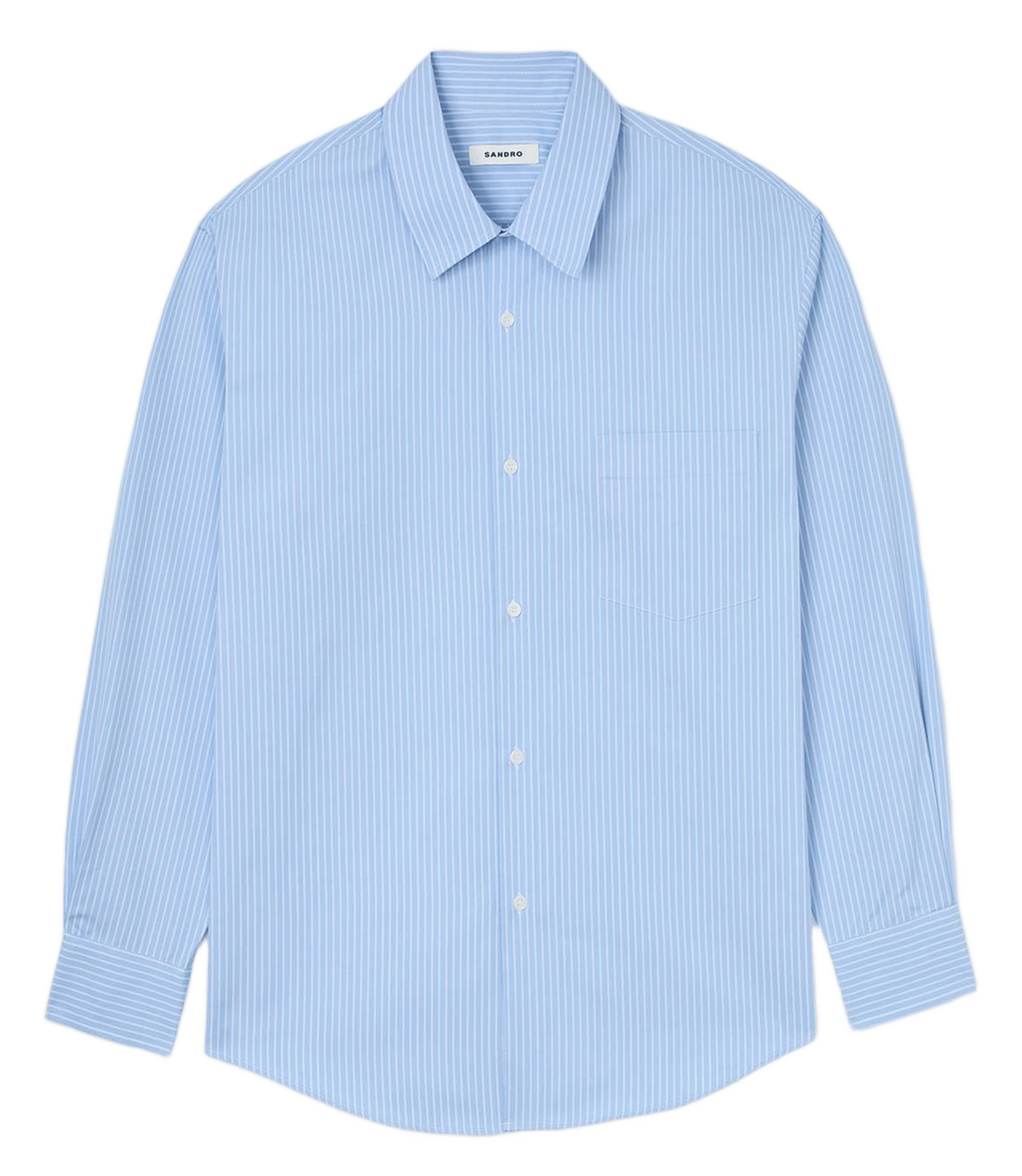 Chemise ample col classique rayée en coton SANDRO Bleu