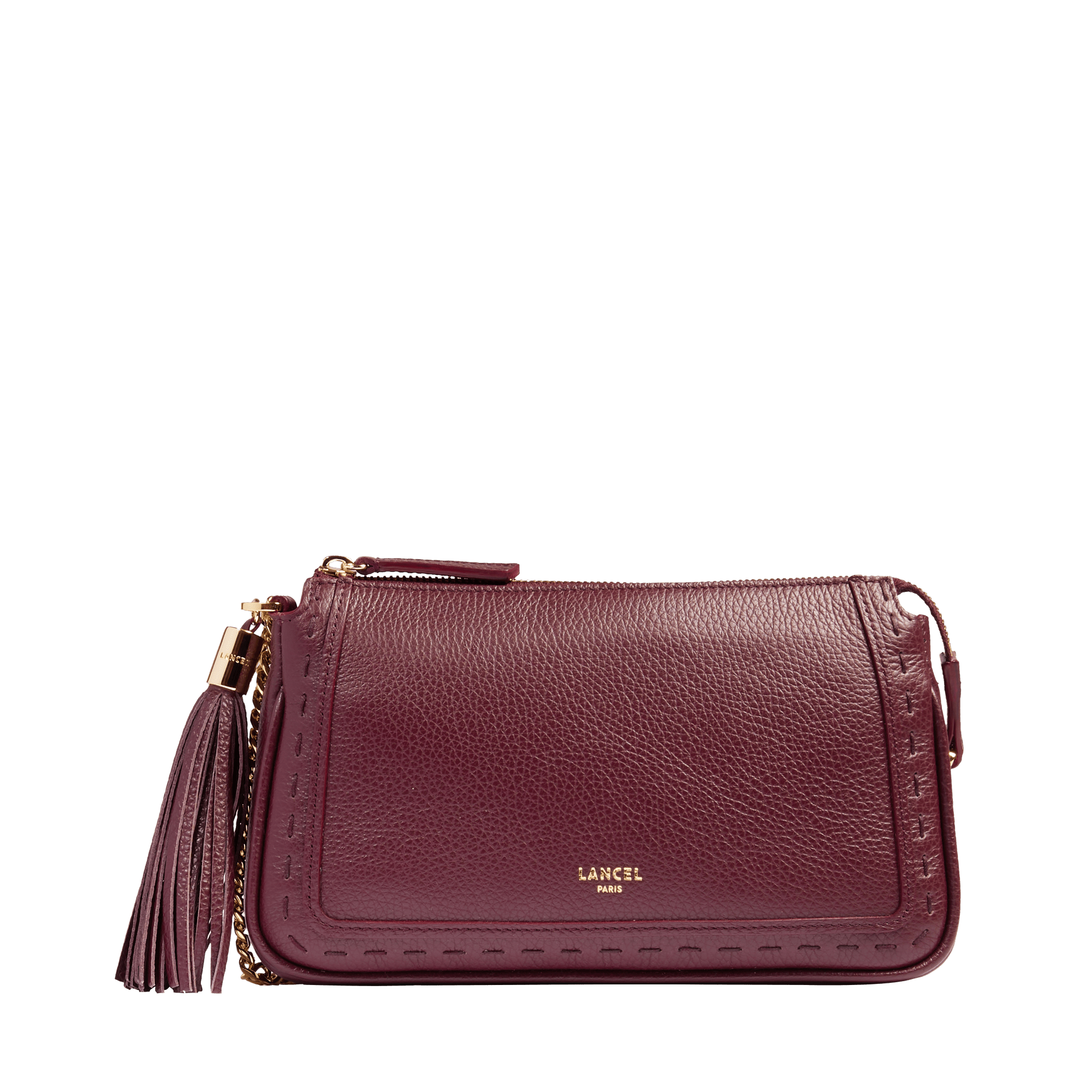 LANCEL Portefeuille chaine premier flirt de lancel en cuir Violet