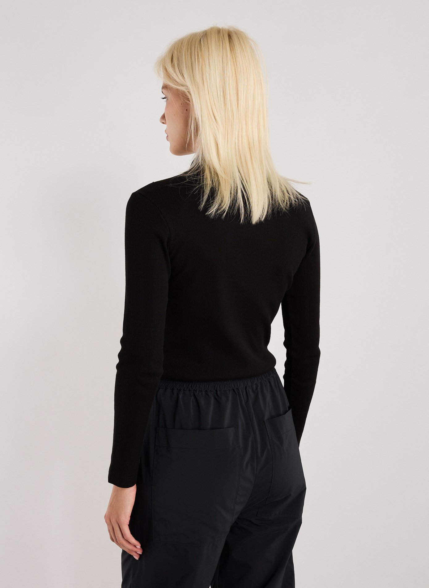 Polo à manches longues en coton LACOSTE Noir