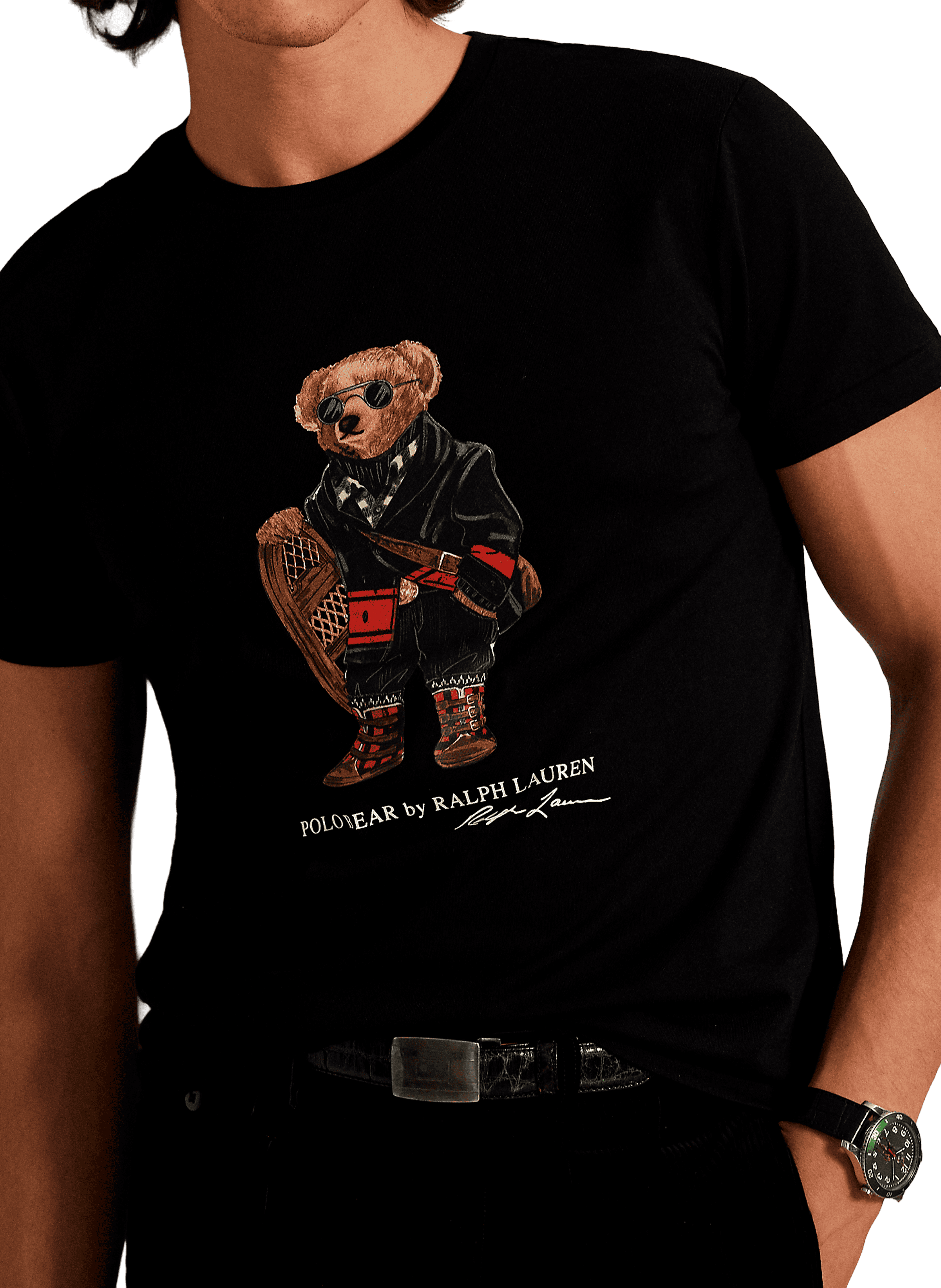 T-shirt col rond en coton POLO RALPH LAUREN Noir