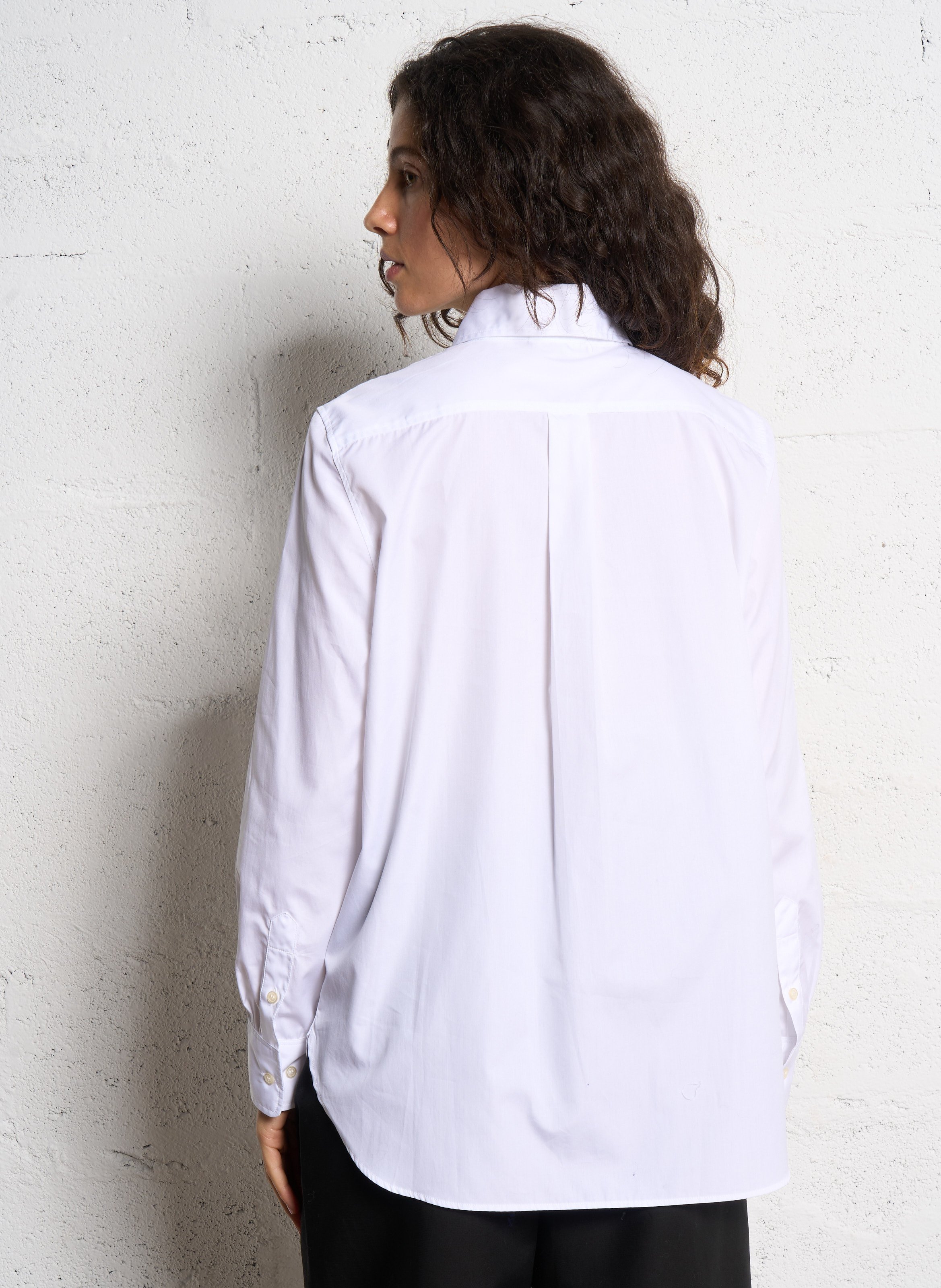 Chemise col classique en coton bio saphir SOEUR Blanc