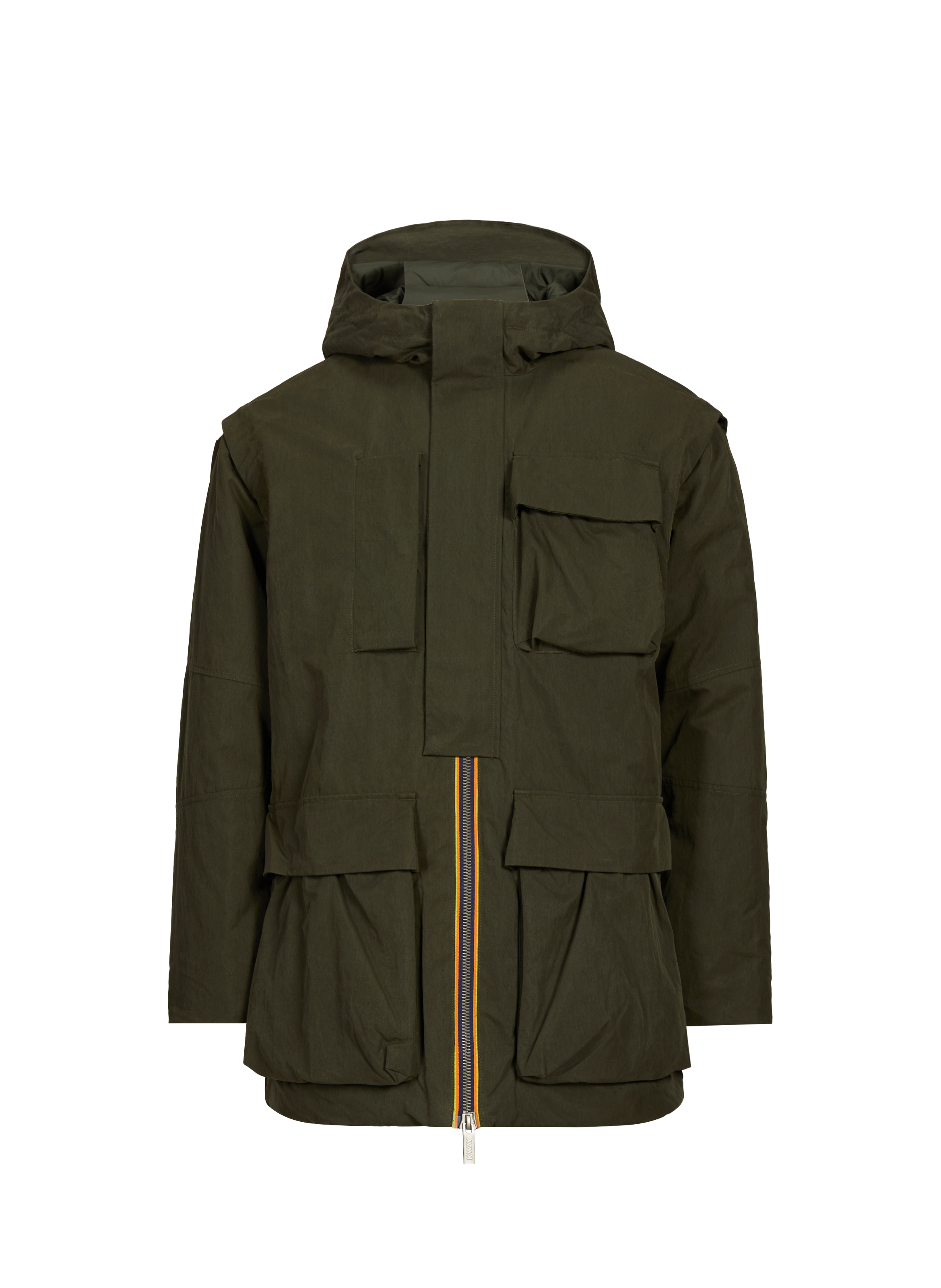 K-WAY Mid-length Guillermo Parka Khaki