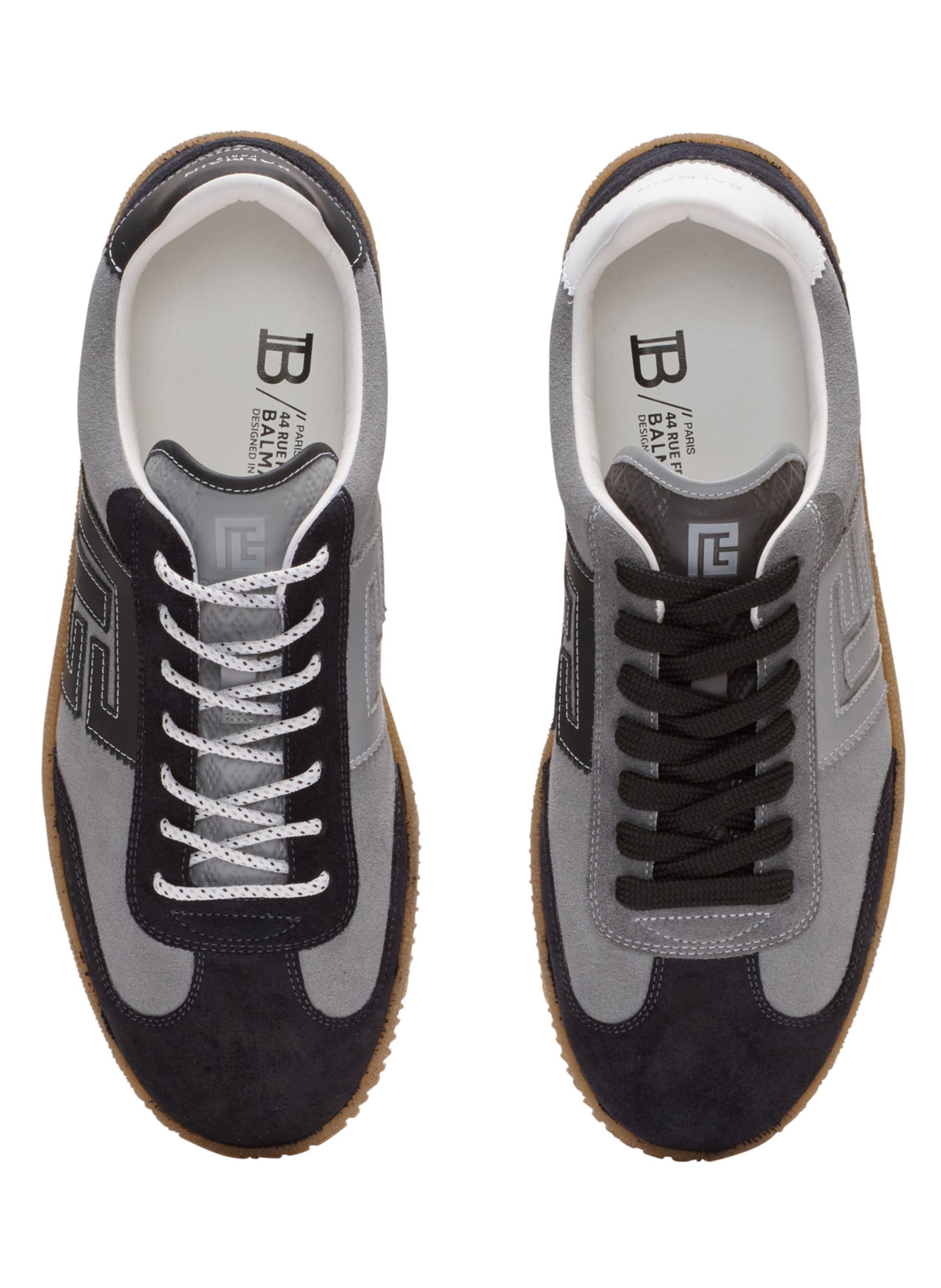 Baskets balmain swan en daim BALMAIN Gris