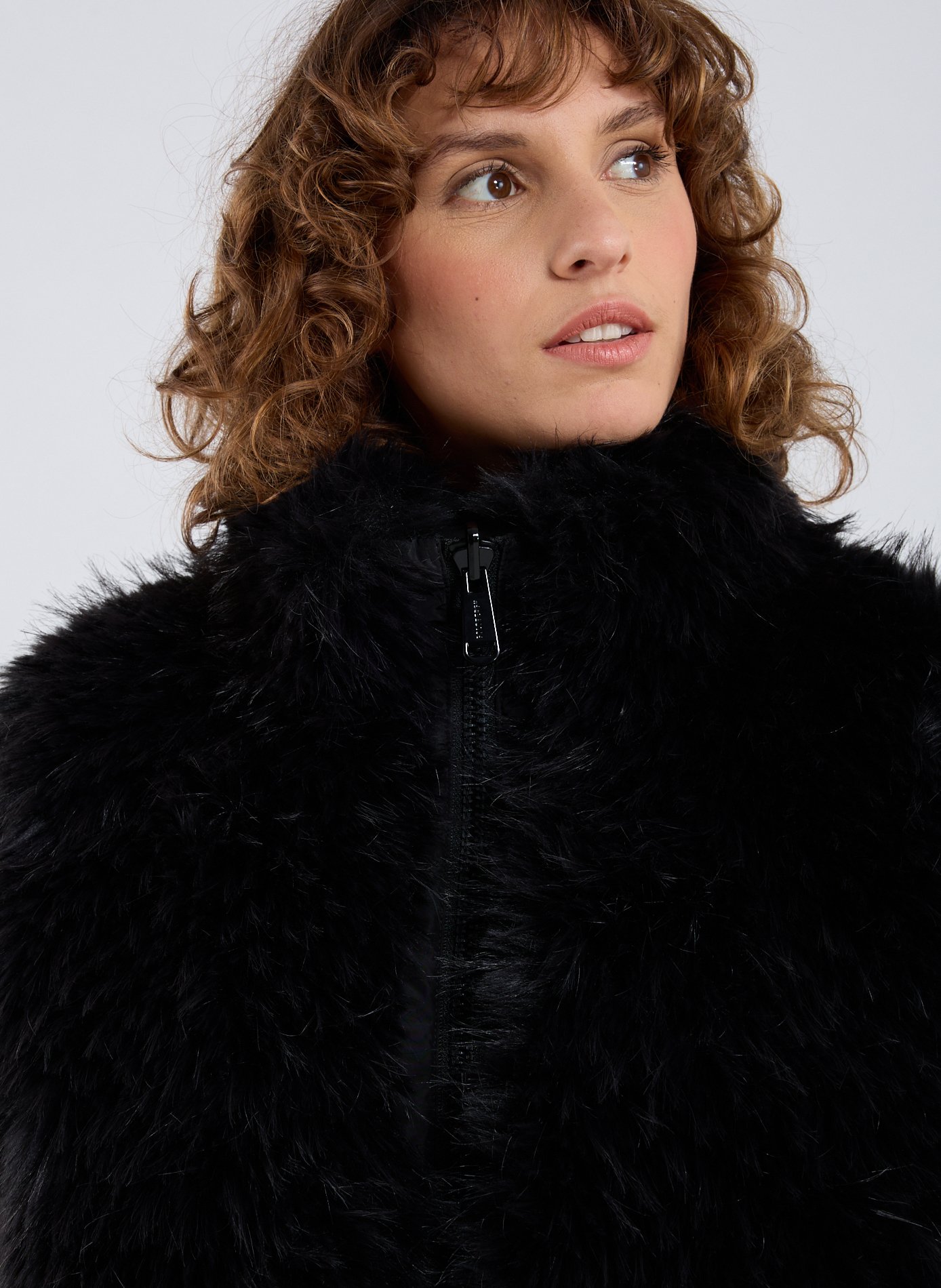 Veste sans manches effet fourrure GOLDBERGH Noir