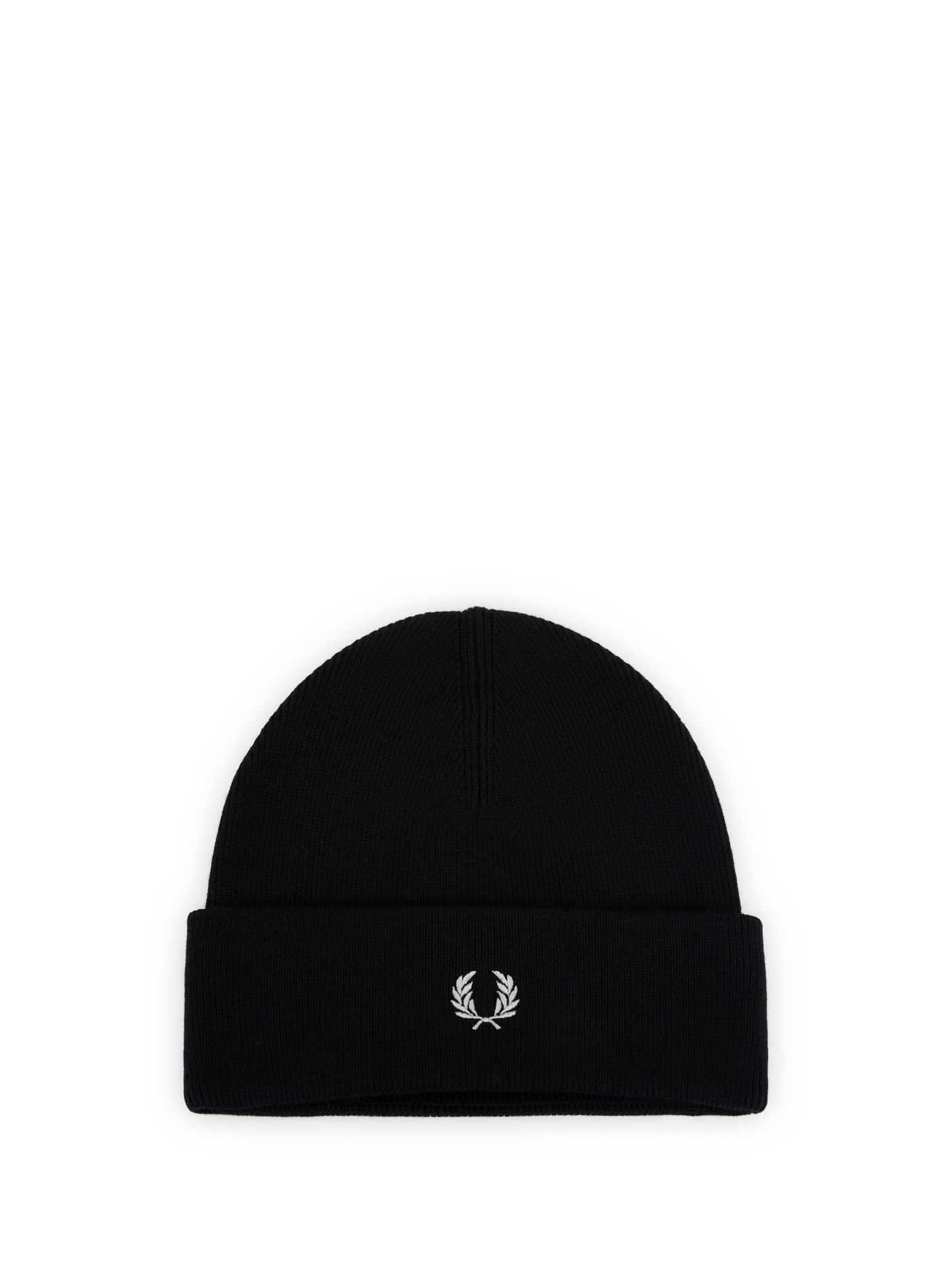FRED PERRY Ribbed beanie in merino wool and cotton Blue