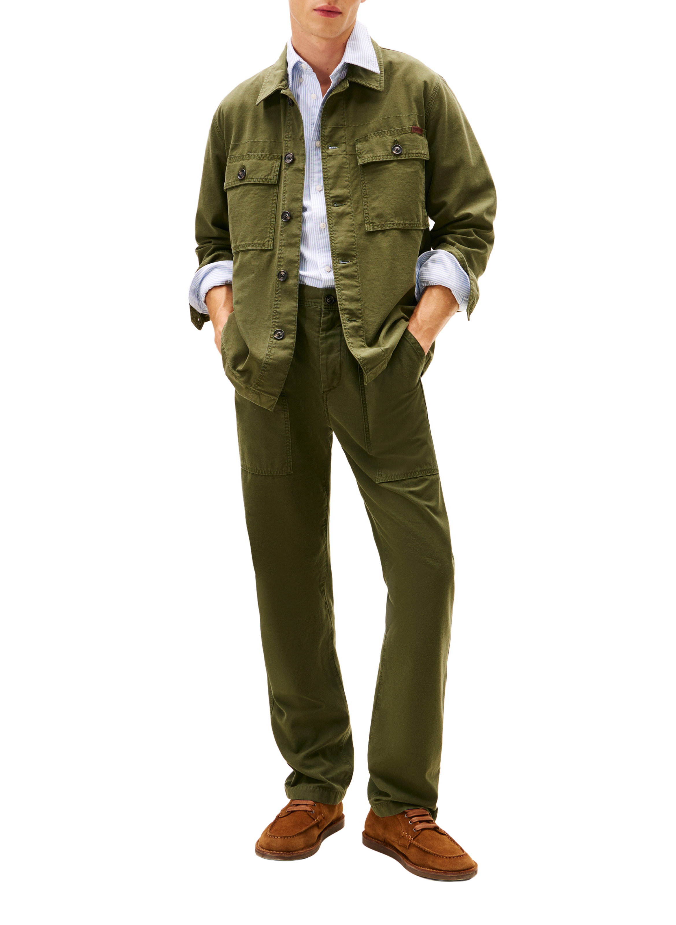 Veste surchemise en coton TOMMY HILFIGER Kaki