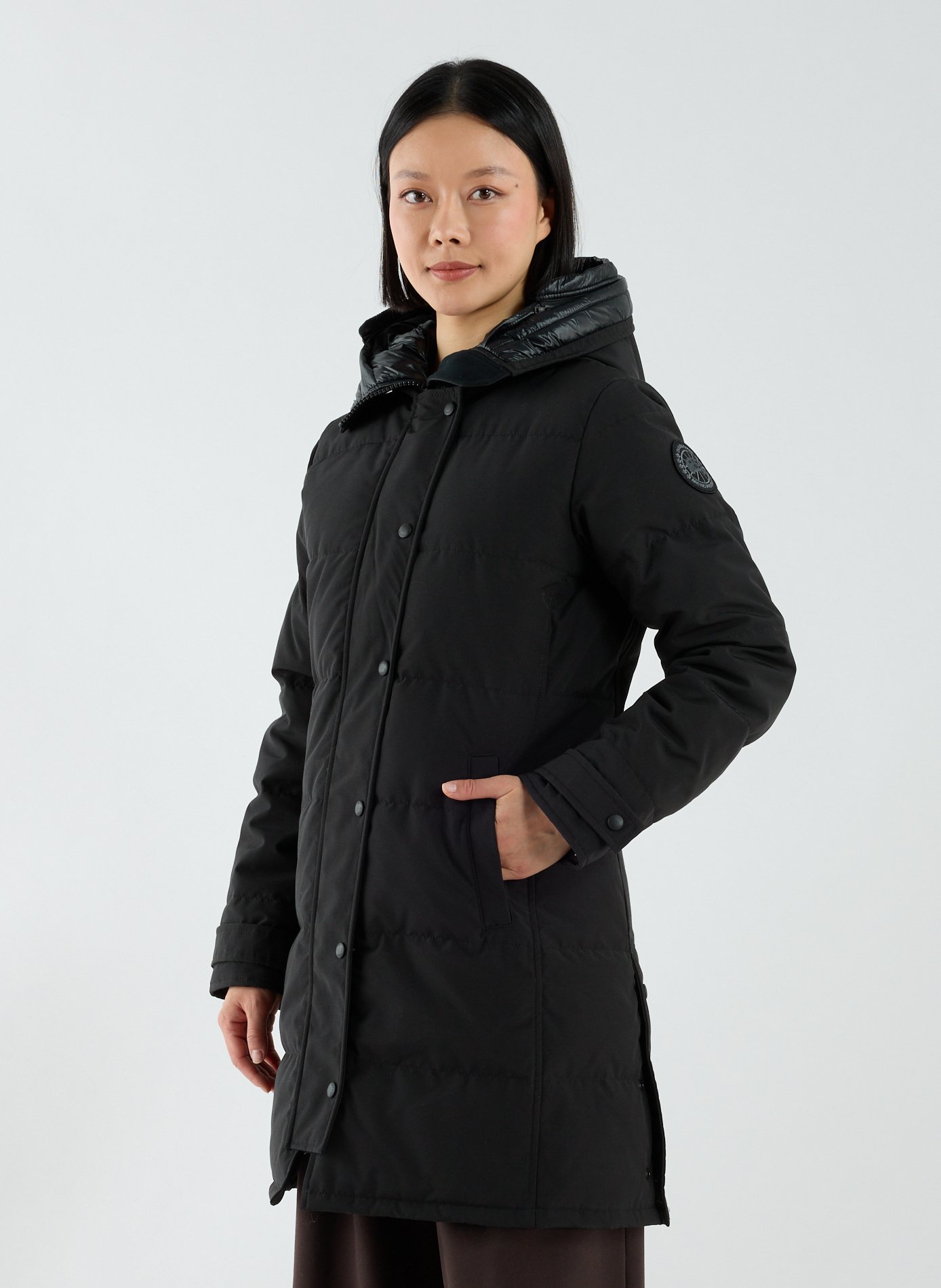 Doudoune mi-longue à capuche CANADA GOOSE Gris