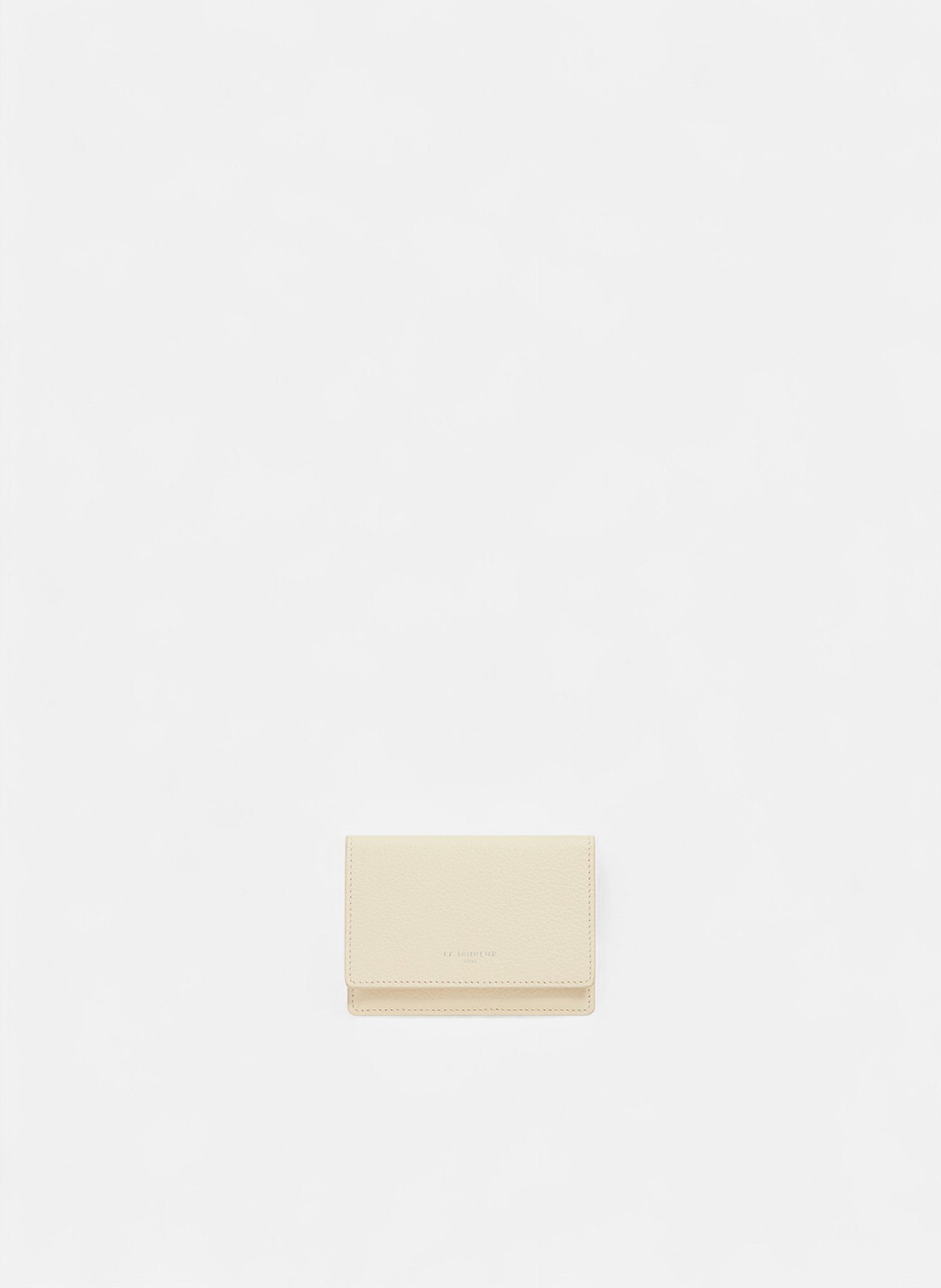 Porte cartes à rabat emilie en cuir grainé LE TANNEUR Blanc