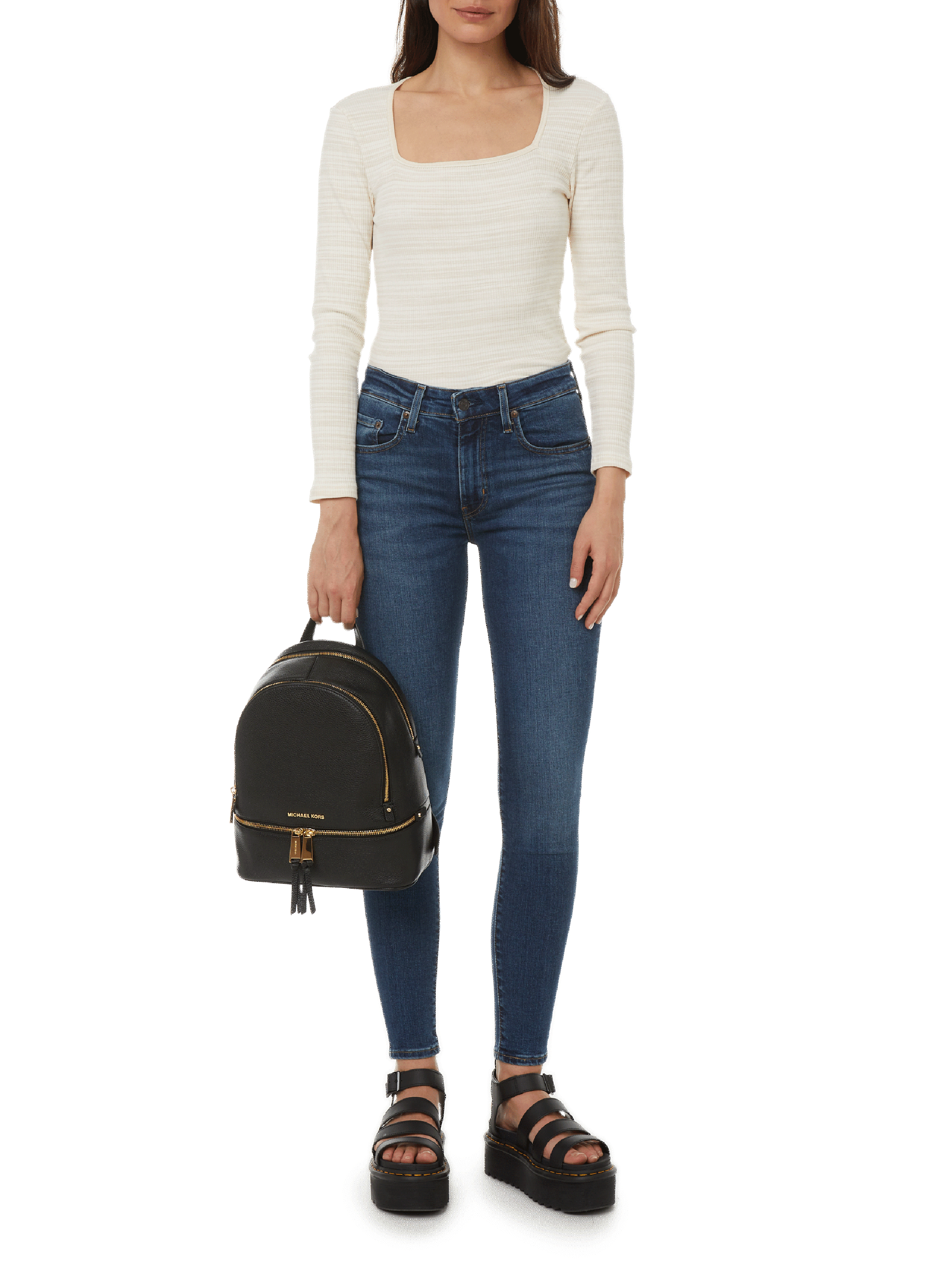 Sac à dos Rhea en cuir MICHAEL KORS Noir