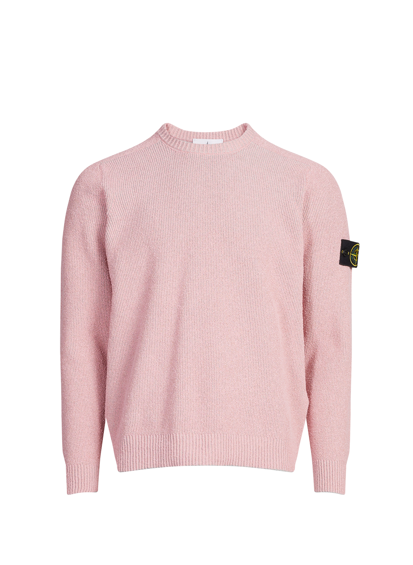Textured round neck pullover in cotton blend STONE ISLAND Pink