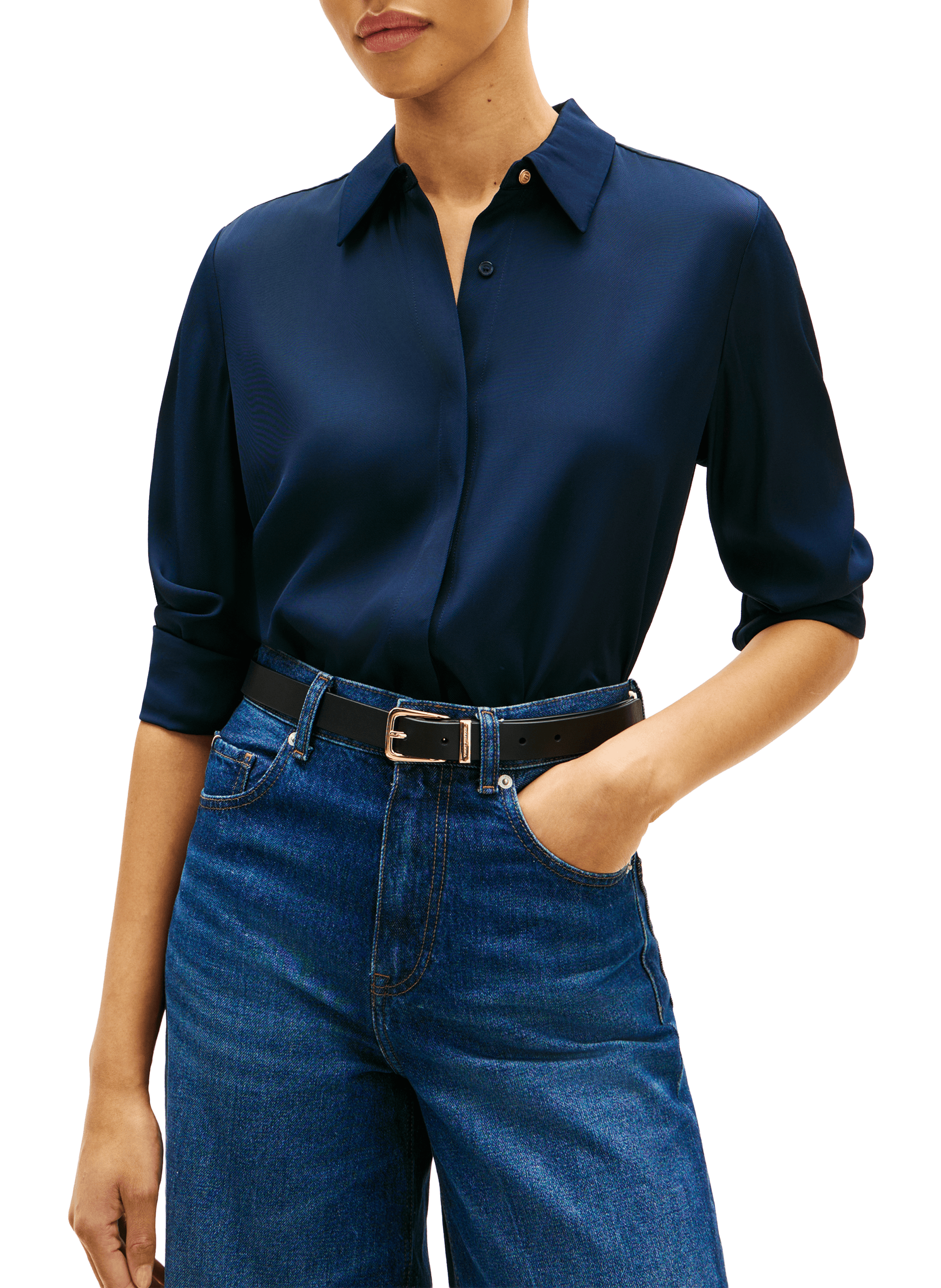 Printed straight shirt TOMMY HILFIGER Blue