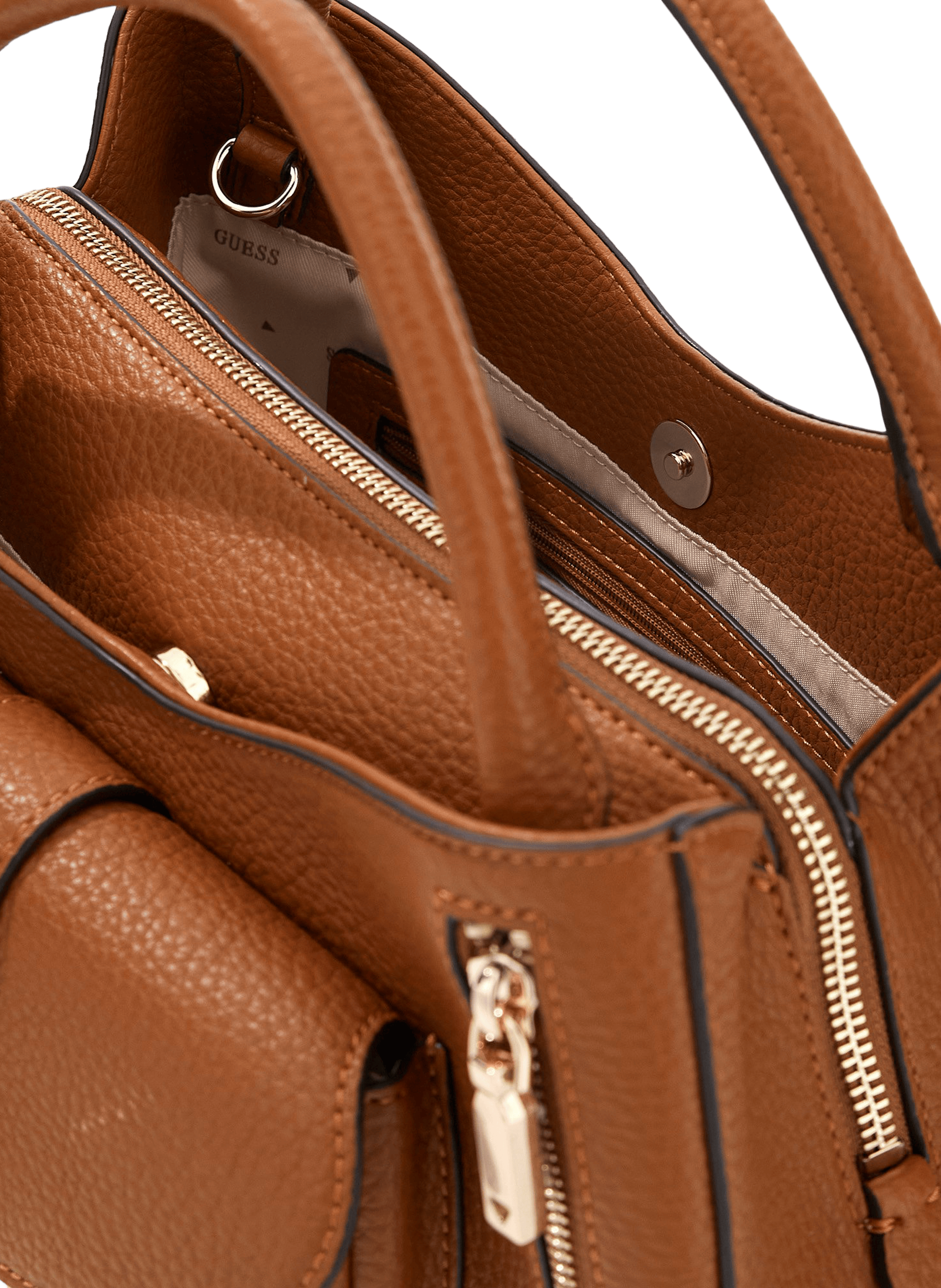 Borsa a mano Jessa con logo GUESS Marrone