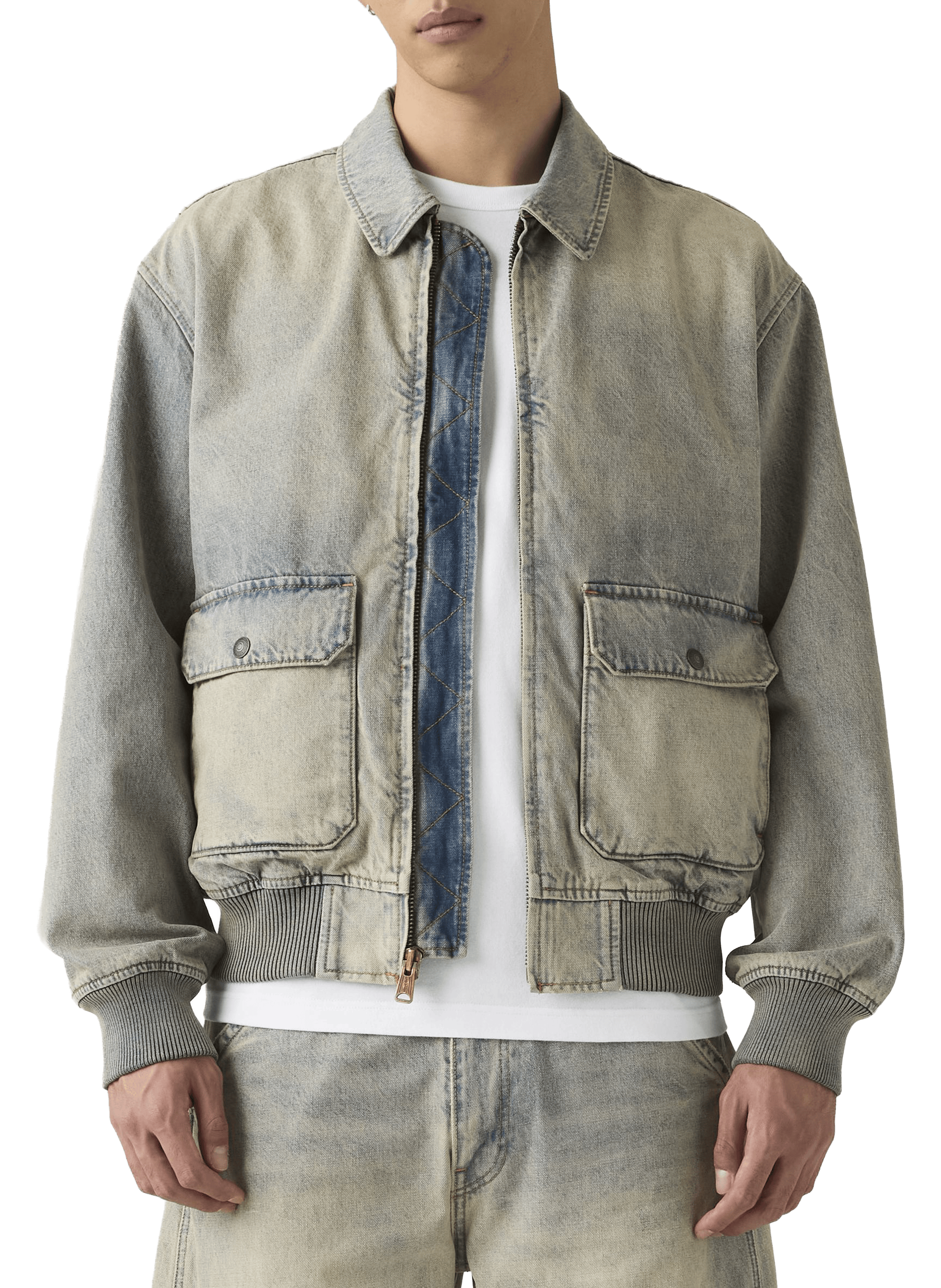 Veste droite en denim de coton  LEVI'S Bleu
