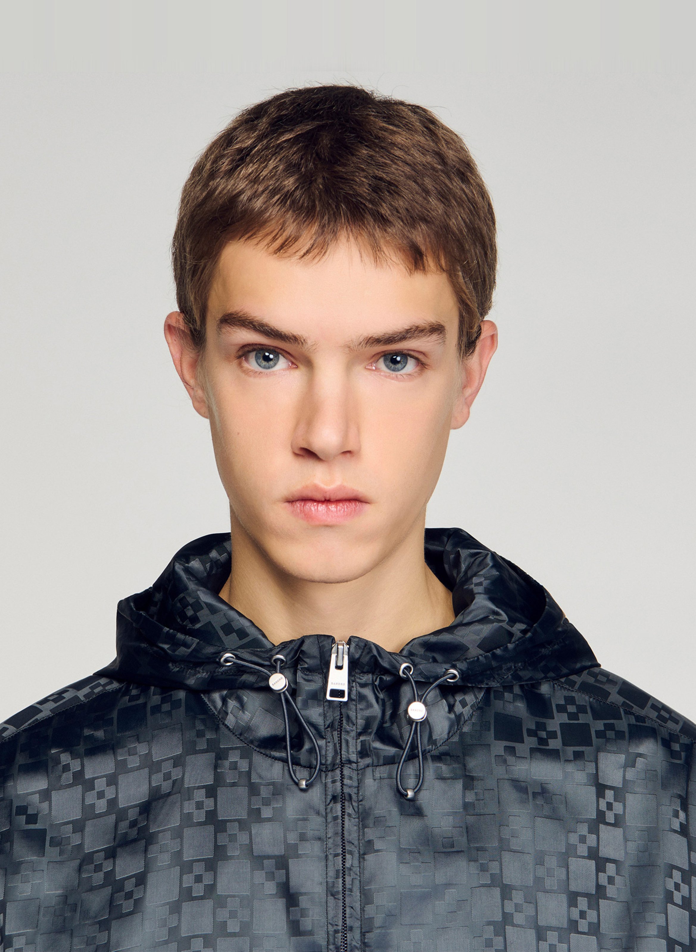 Veste courte imperméable à imprimé SANDRO Gris