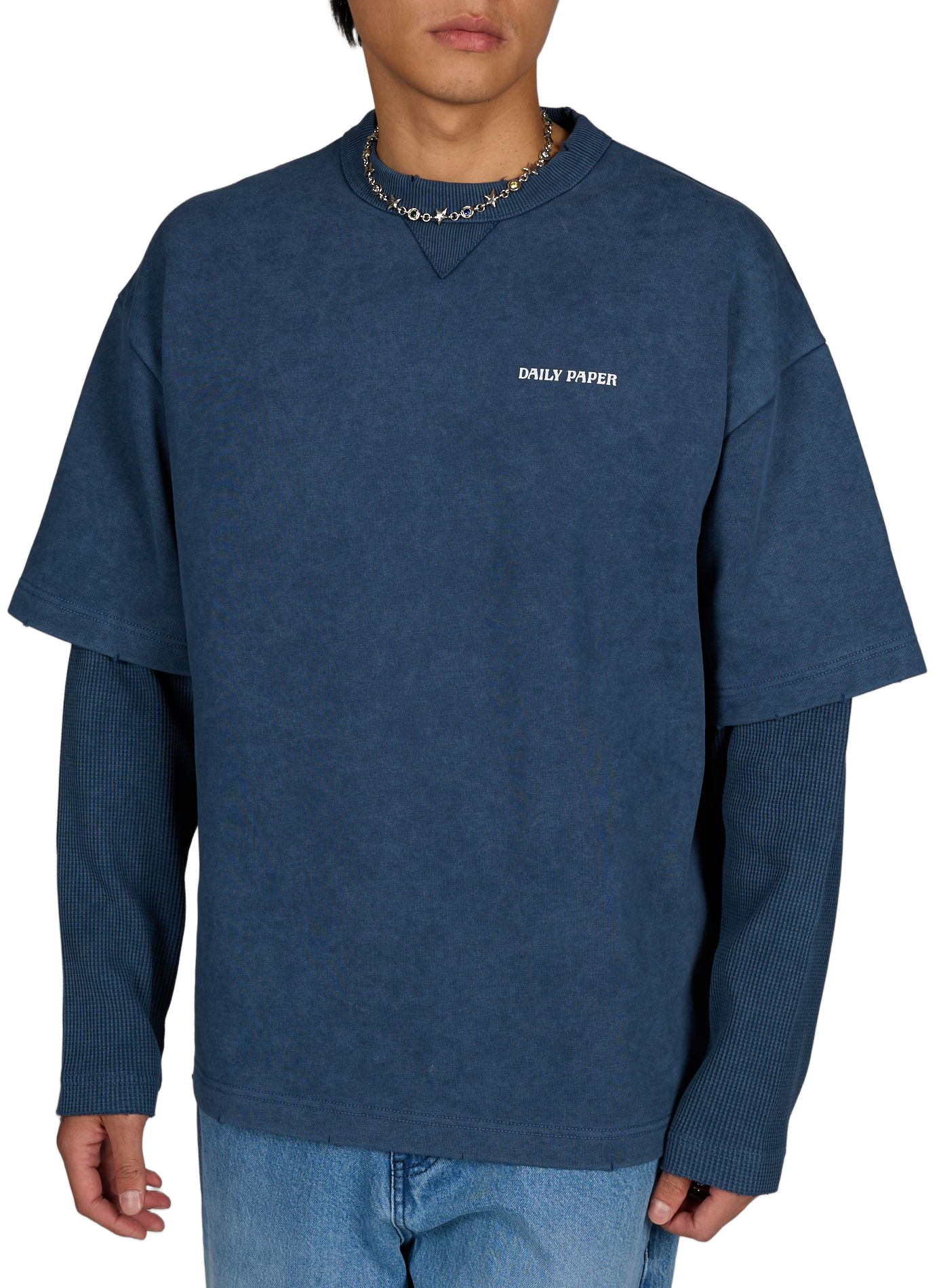 Oversized round neck cotton t-shirt DAILY PAPER Grey