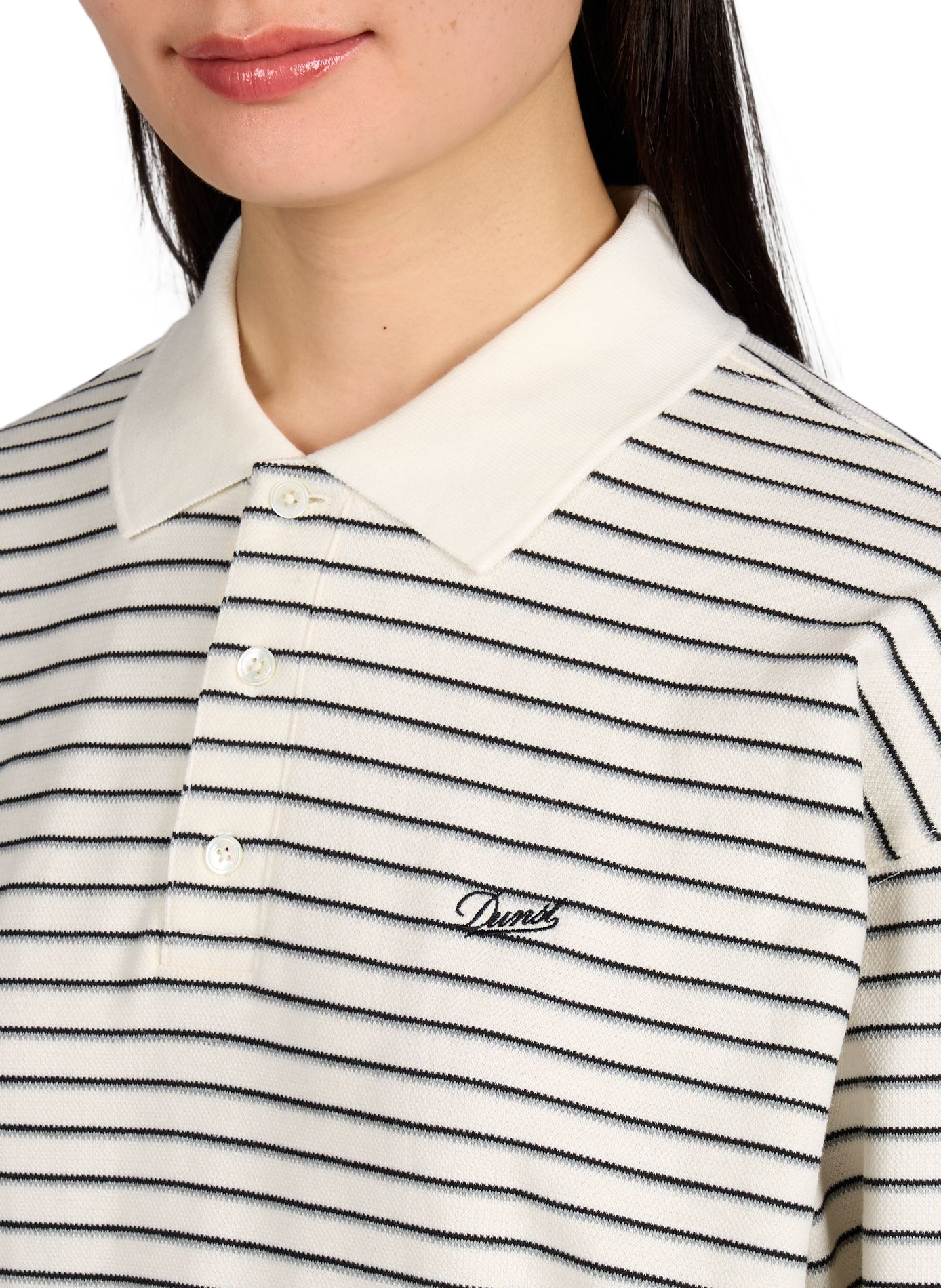 Long-sleeved straight striped polo DUNST Multicolour