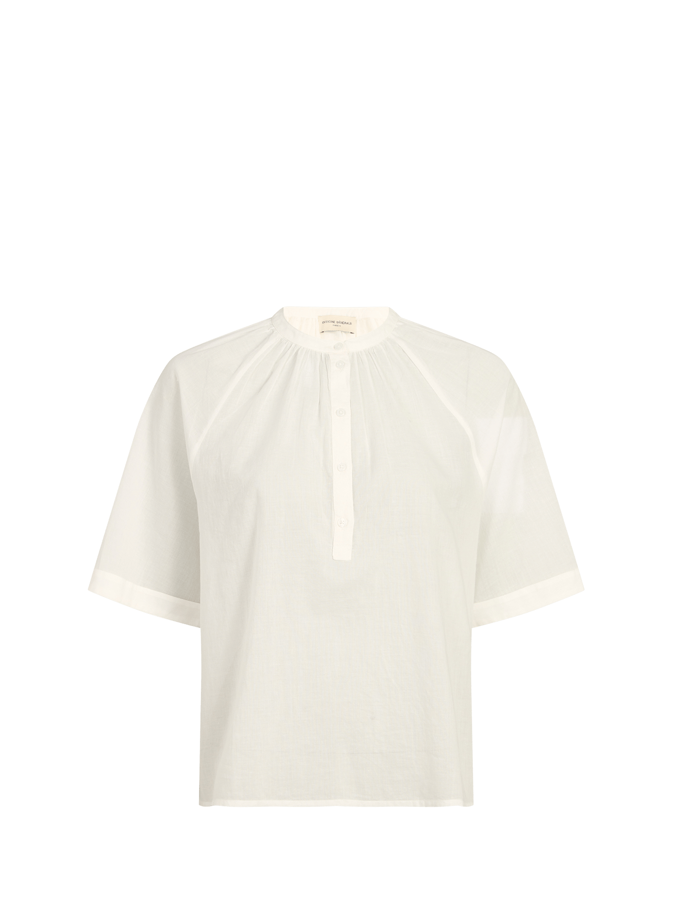 Noria top with officer collar in cotton OFFICINE GENERALE Beige