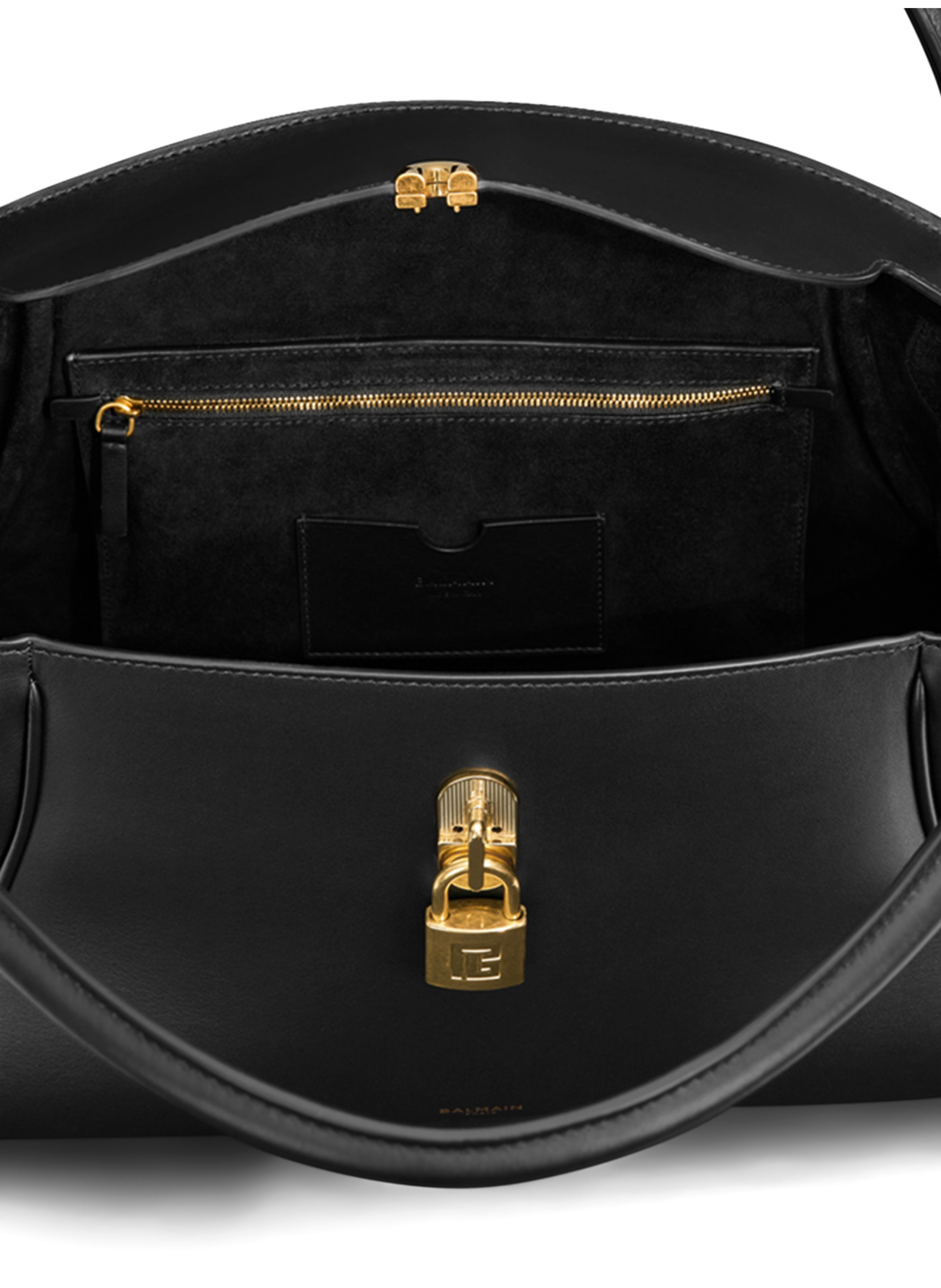 Sac pulse day medium en cuir lisse BALMAIN Noir