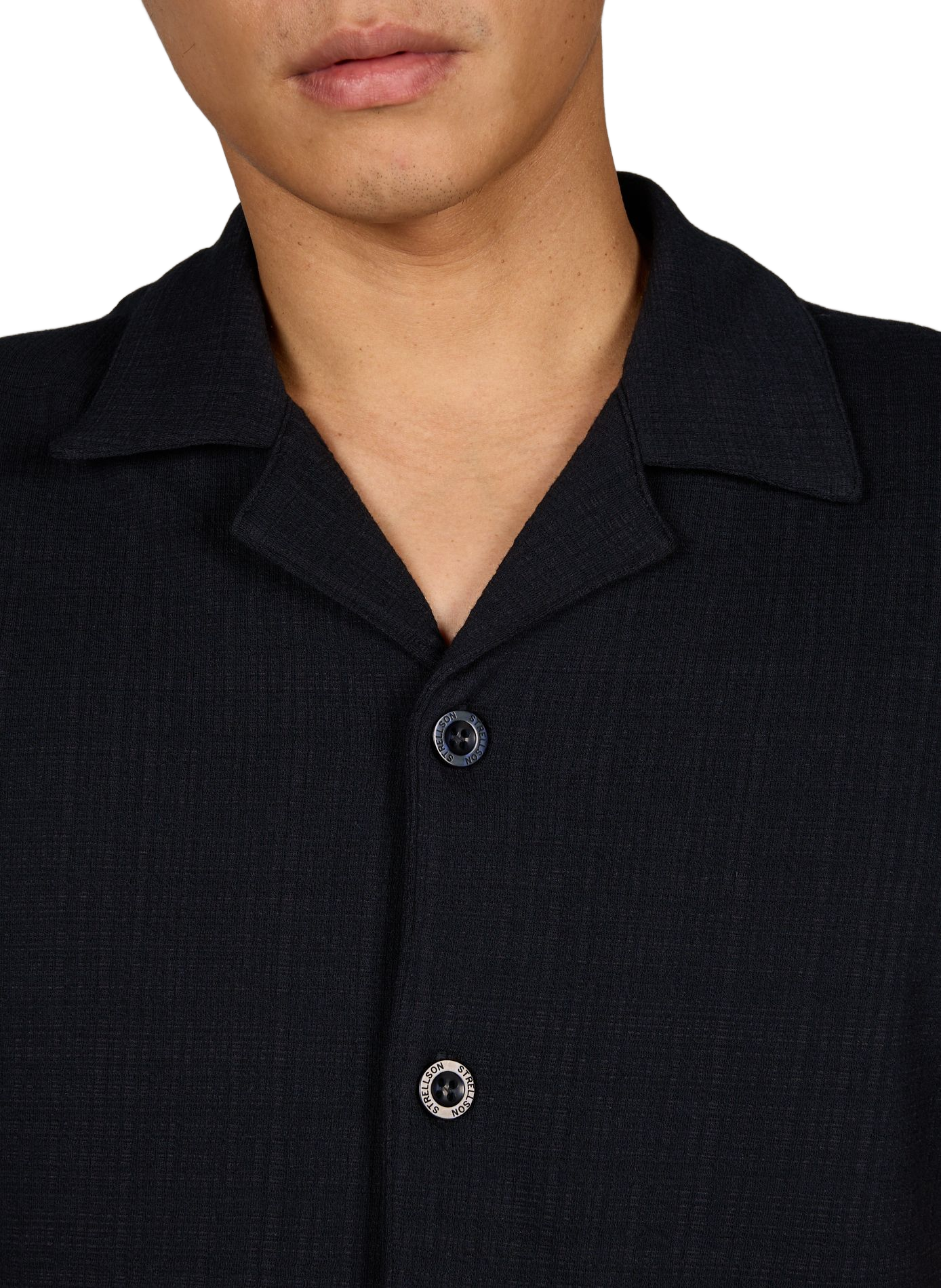 Short-sleeved Cuban collar shirt in blended cotton STRELLSON Blue