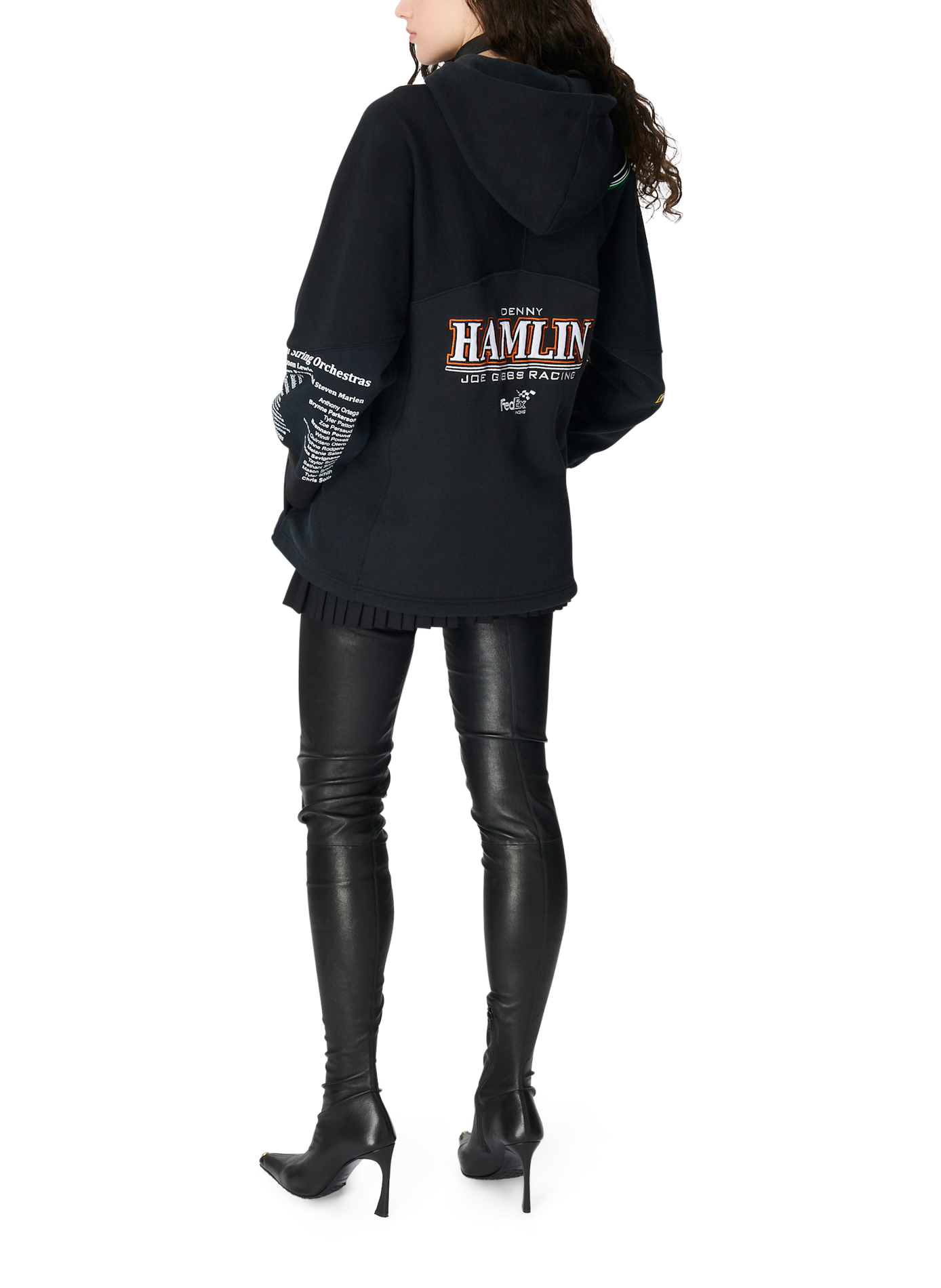 Upcycled graphic sweatshirts hoodie unisex MARINE SERRE Black