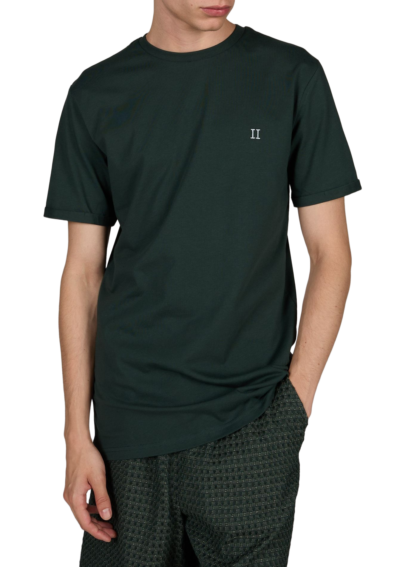 Straight embroidered cotton t-shirt LES DEUX Green