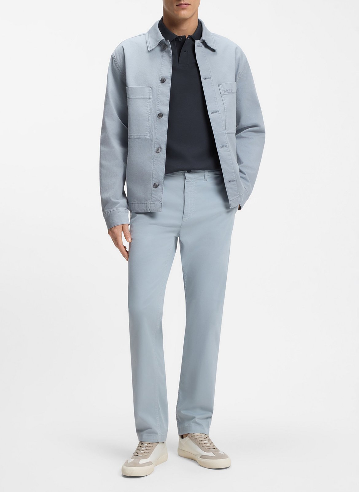 Polo regular-fit en coton BOSS Bleu