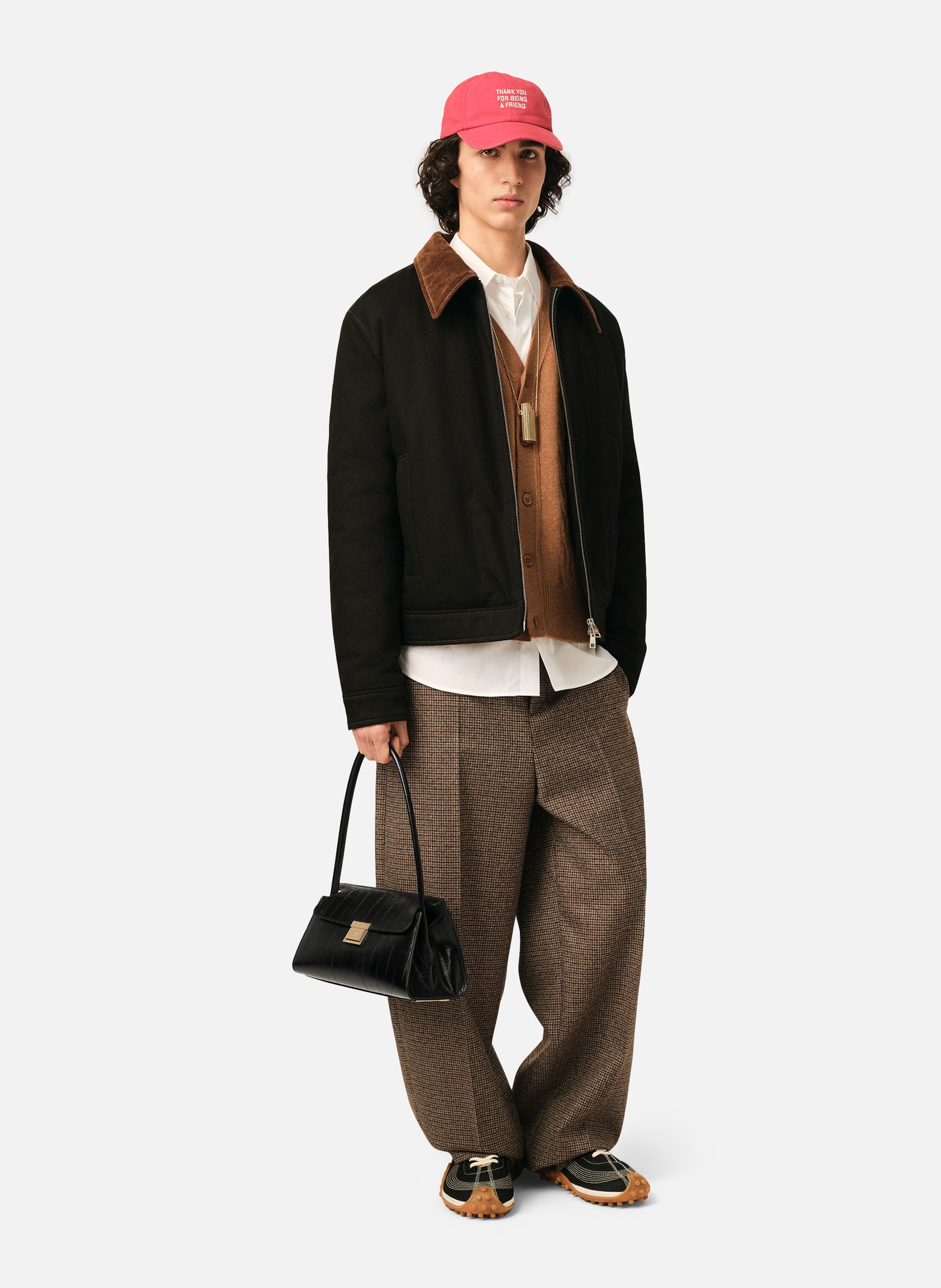 Petit sac mimi unisexe en cuir de veau AMI PARIS Noir