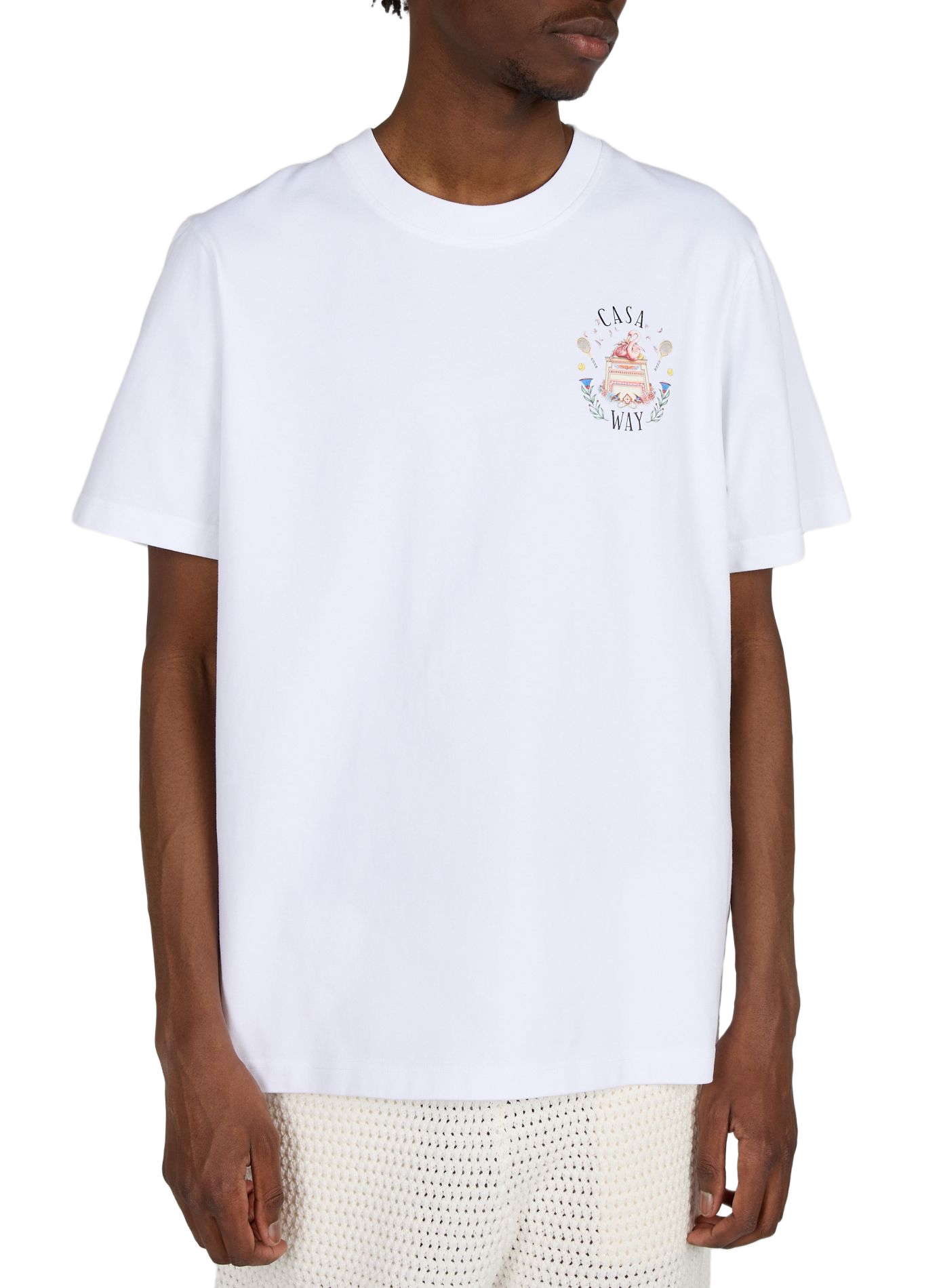 Round neck straight fit cotton T-shirt with screen printing CASABLANCA PARIS Multicolour