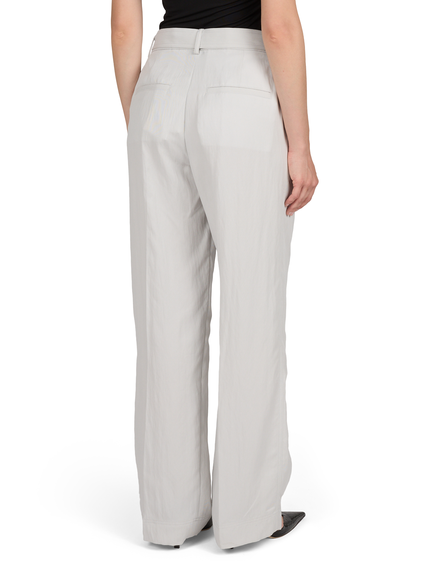 Pantalon large plissé à taille mi-haute à ceinture amovible HELMUT LANG Beige
