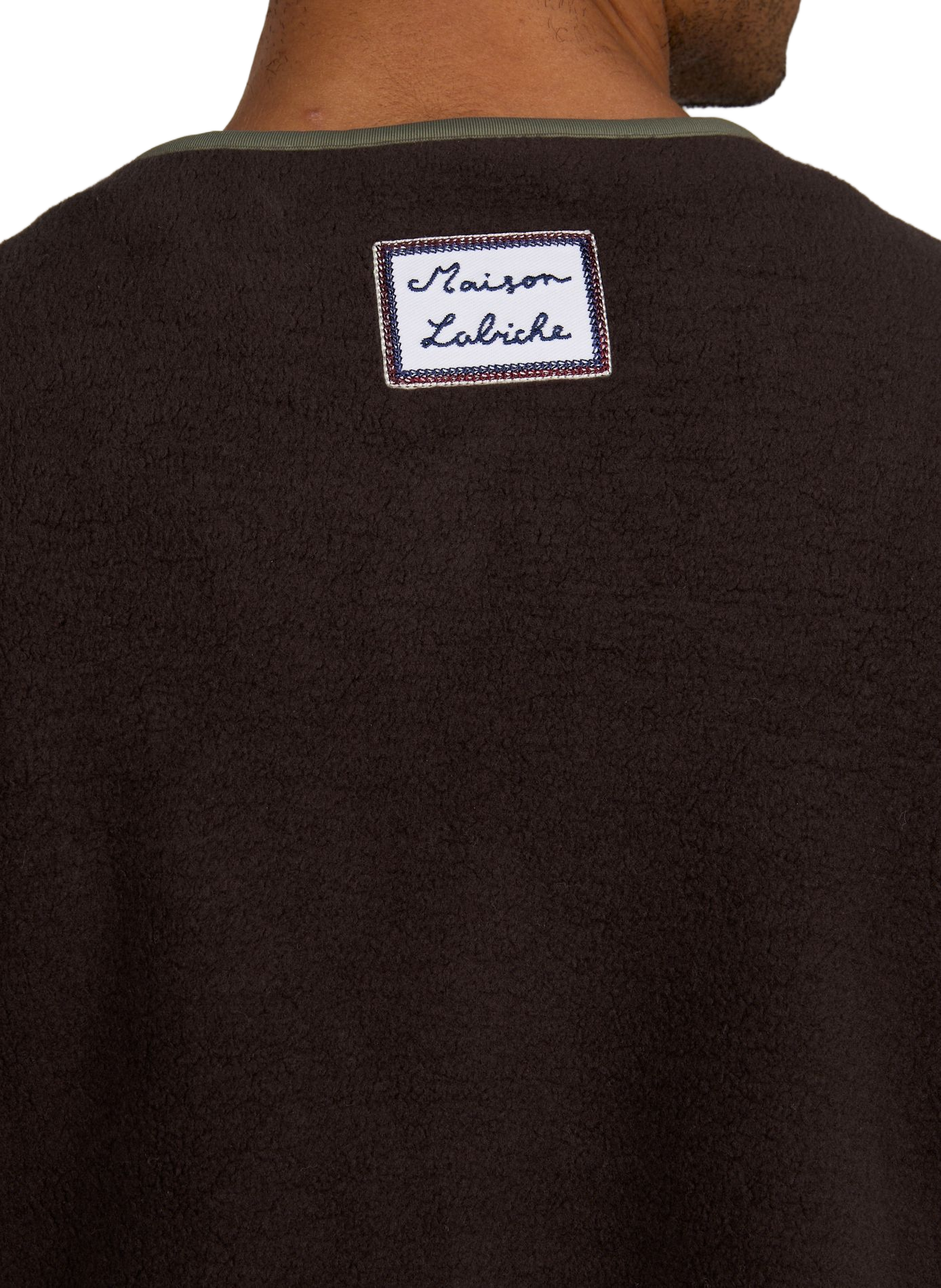 Blouson droit col v en coton MAISON LABICHE Marron