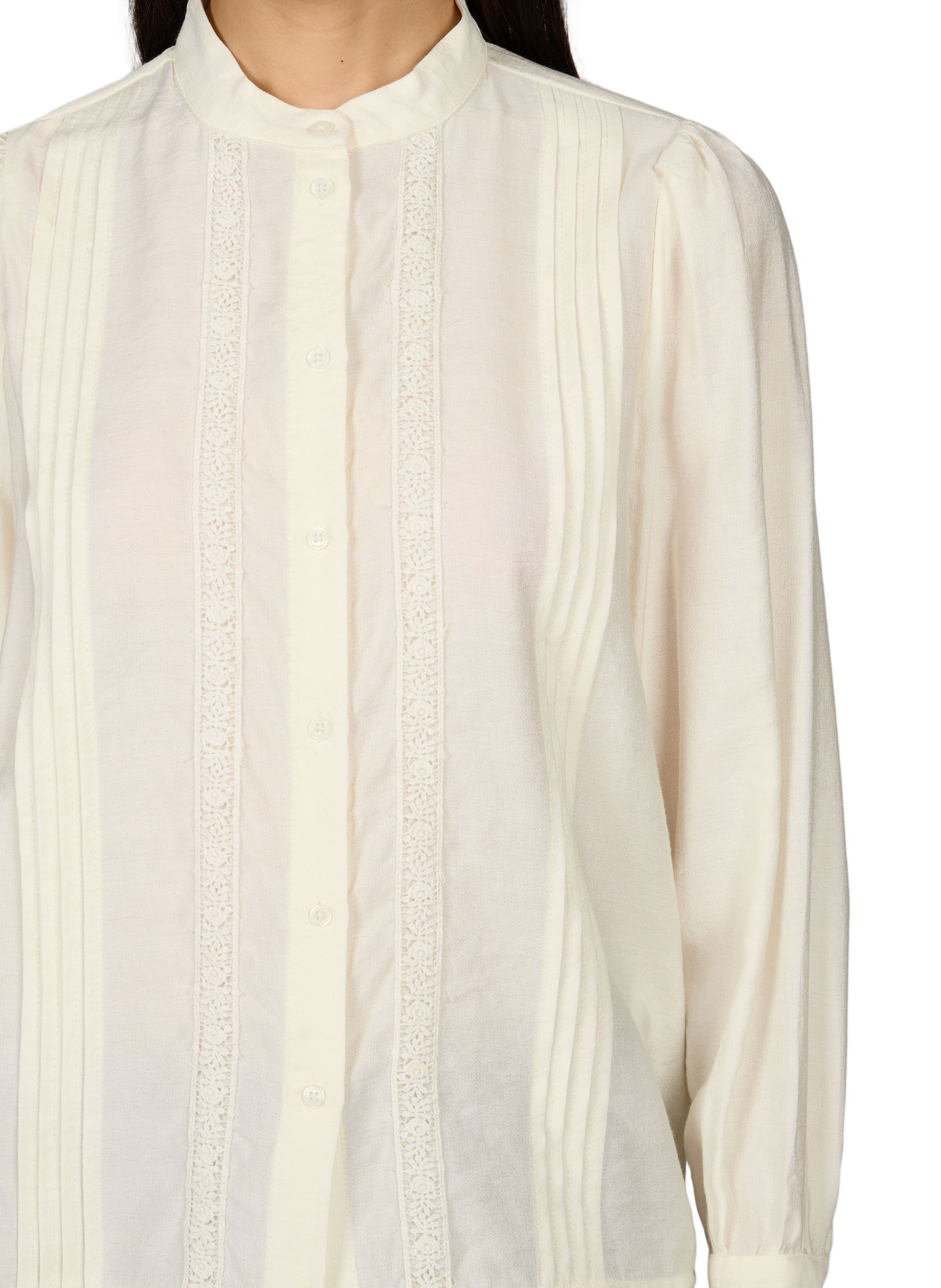 Round neck blouse VILA White