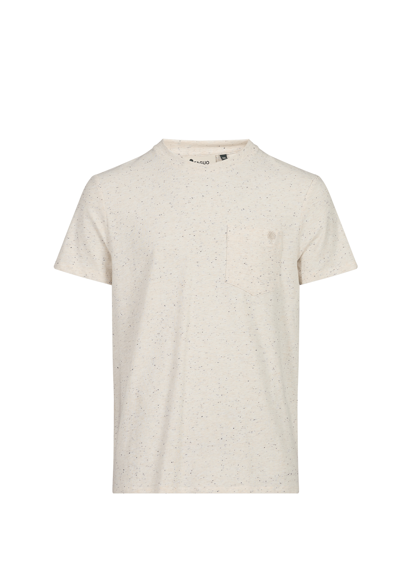 Gerader Rundhals-T-Shirt mit Flecken. FAGUO Beige