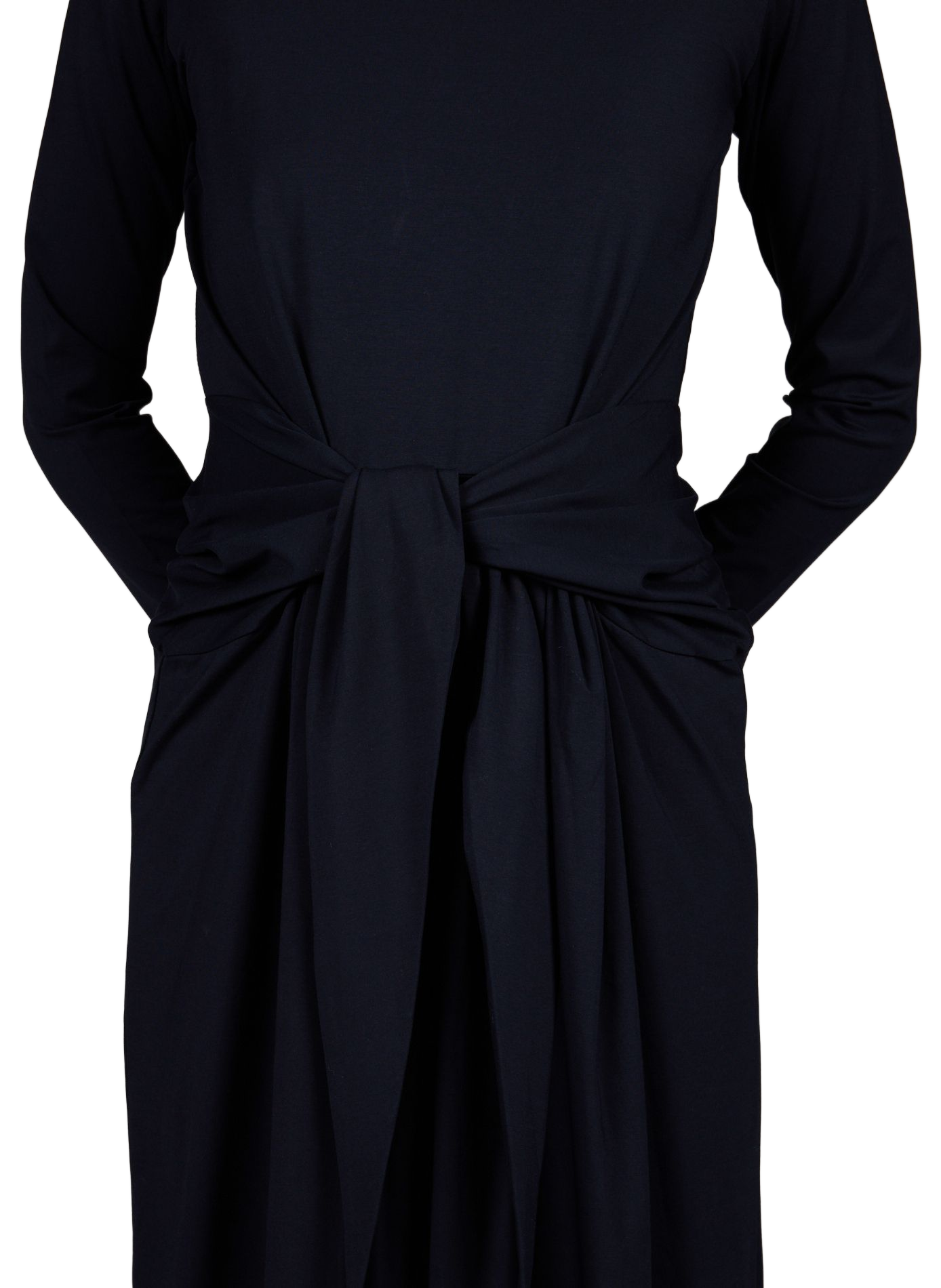 Langes gerade Kleid mit Rundhalsausschnitt aus Baumwollmischung. SUNCOO Blau