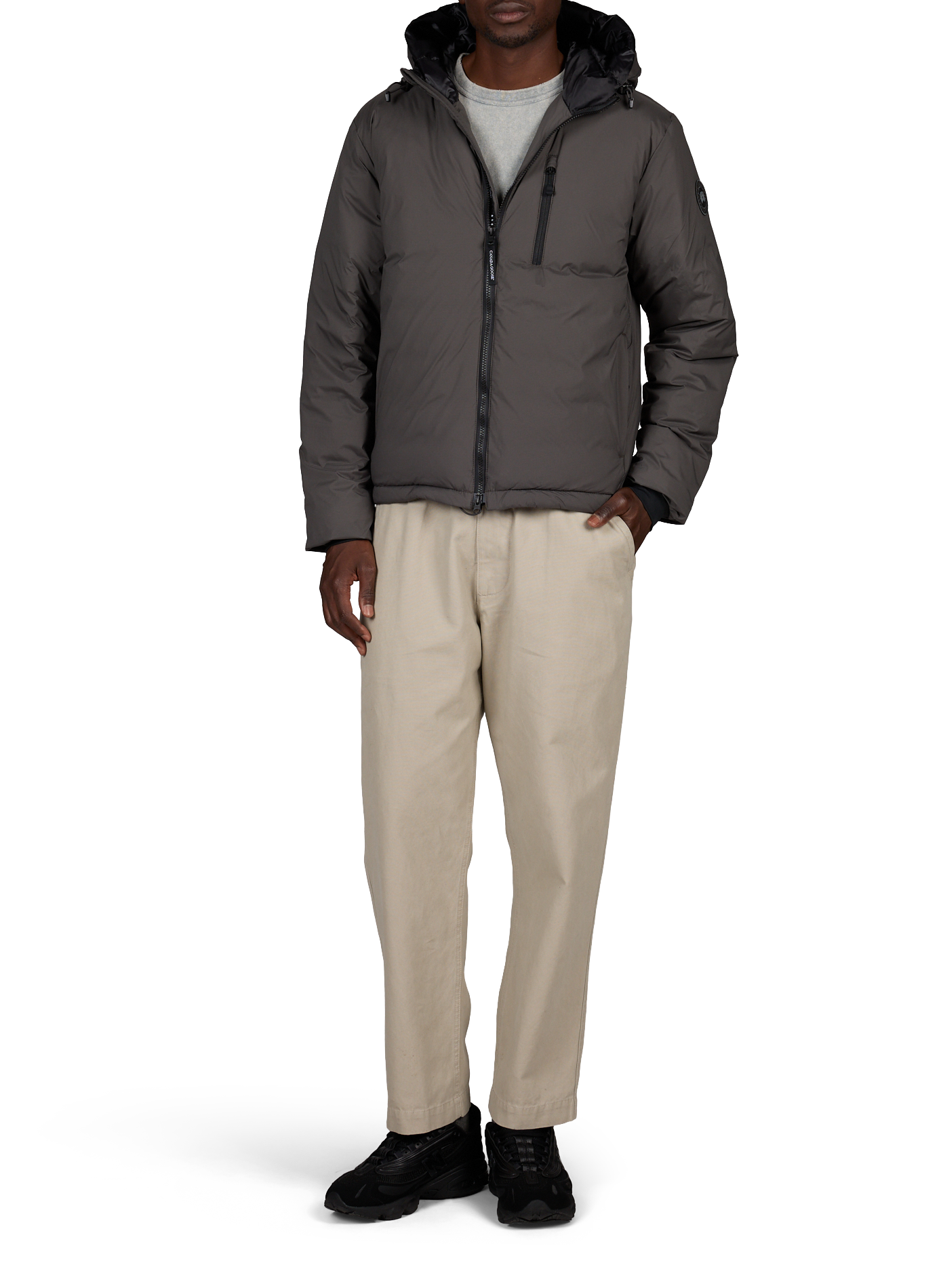Recht gewatteerd jack met capuchon CANADA GOOSE Kaki