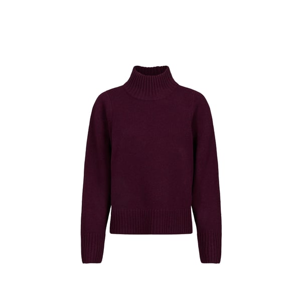Pull Megane droit col montant en laine mérinos Pull Megane droit col montant en laine mérinos