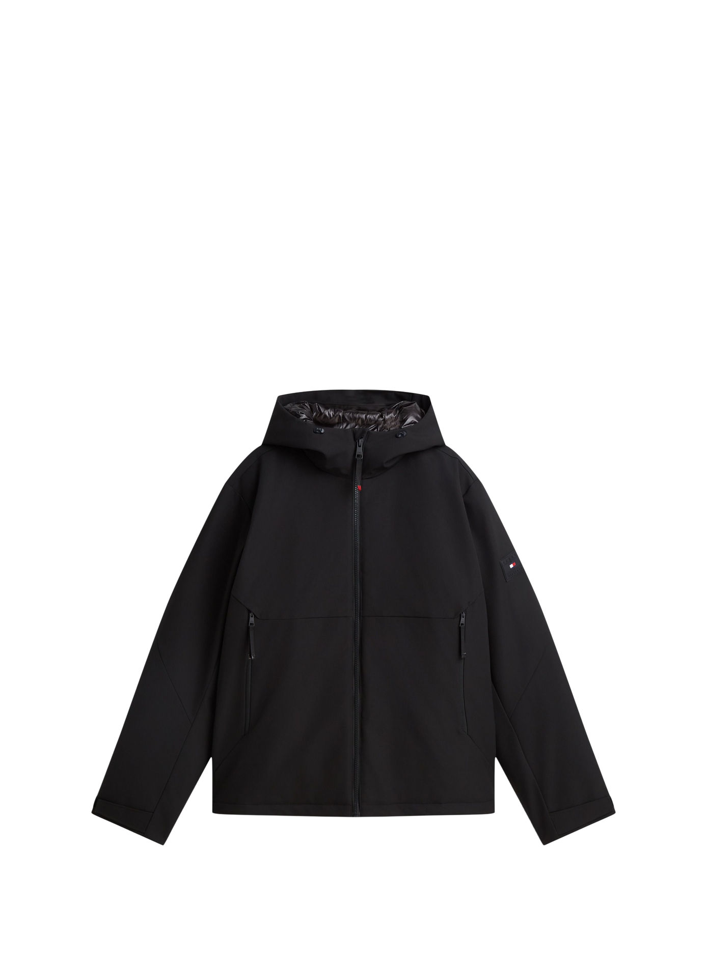 Jacke mit Stehkragen und Kapuze TOMMY HILFIGER Schwarz